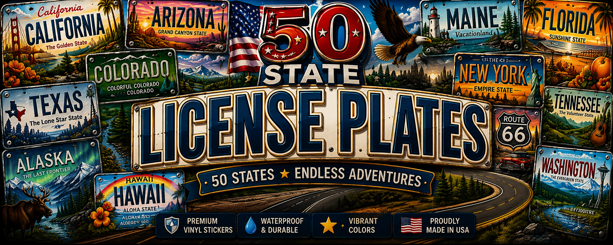 50 State License Plates