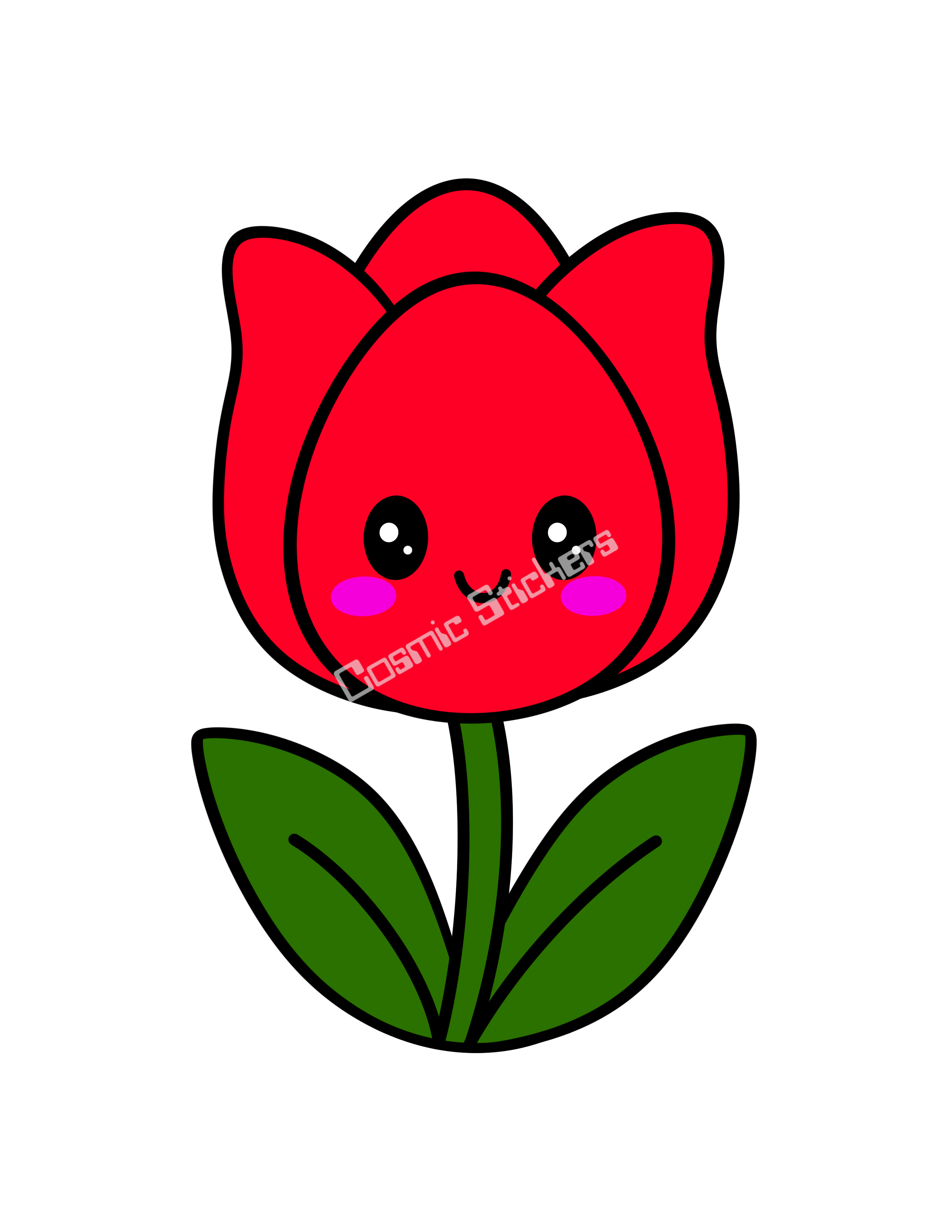 Cosmic Stickers- Red Tulip