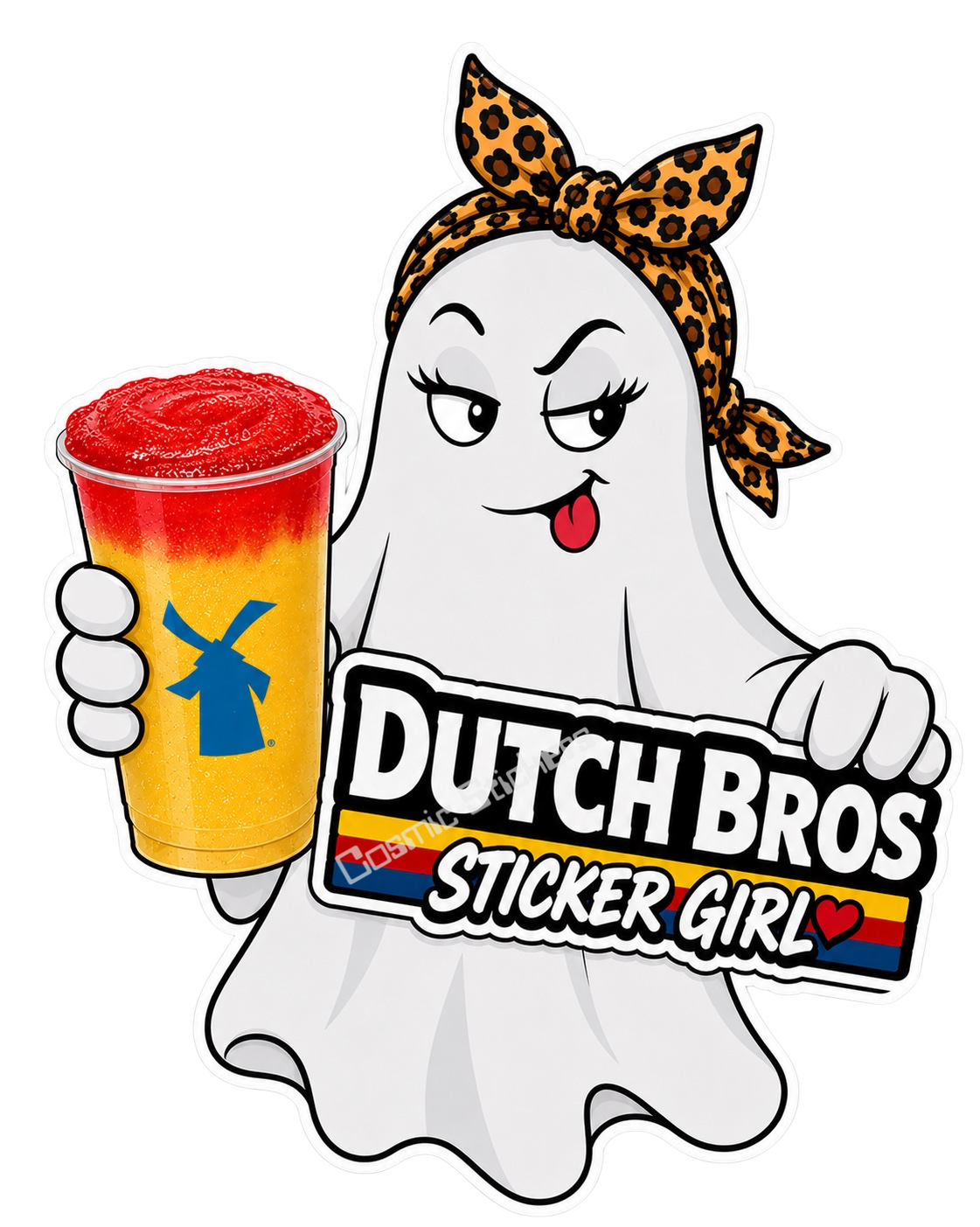 Fan-Made Boo Crew – Haunted Hustle | Dutch Bros Inspired Vinyl Sticker