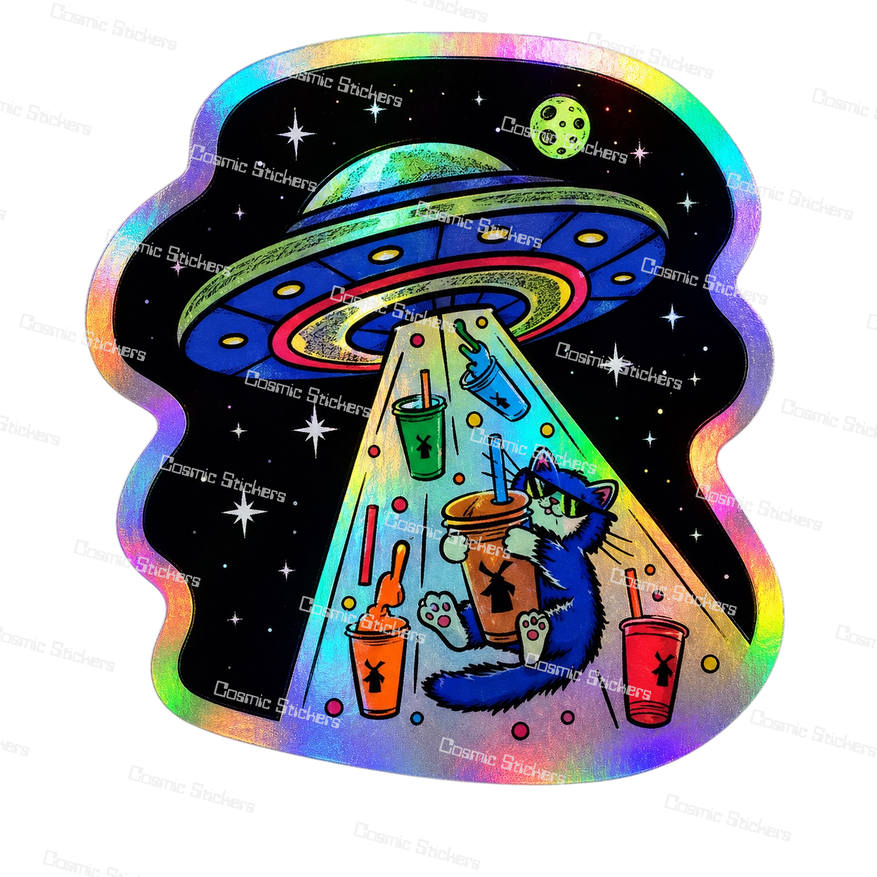 Dutch Bros UFO Abduction | Dutch Bros Inspired Fan-Made Sticker