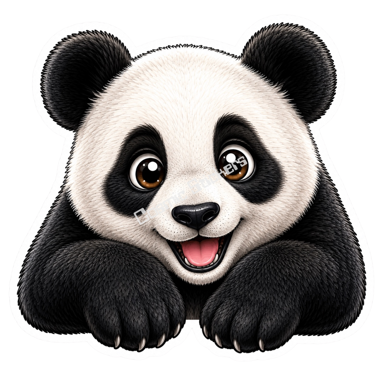 Peekaboo Pals - Panda premium die-cut vinyl sticker by Cosmic Stickers
