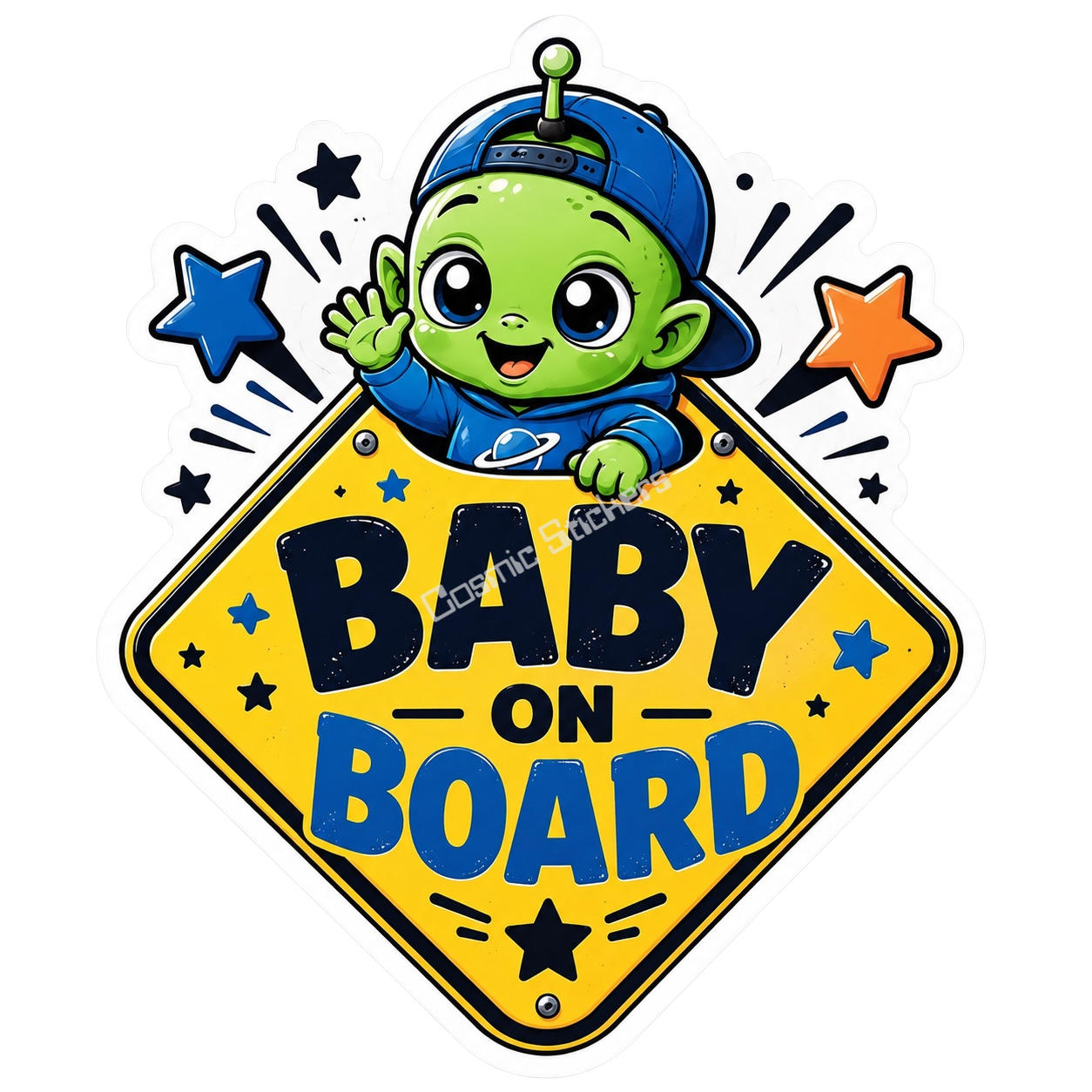 Baby On Board - Blue Alien Theme