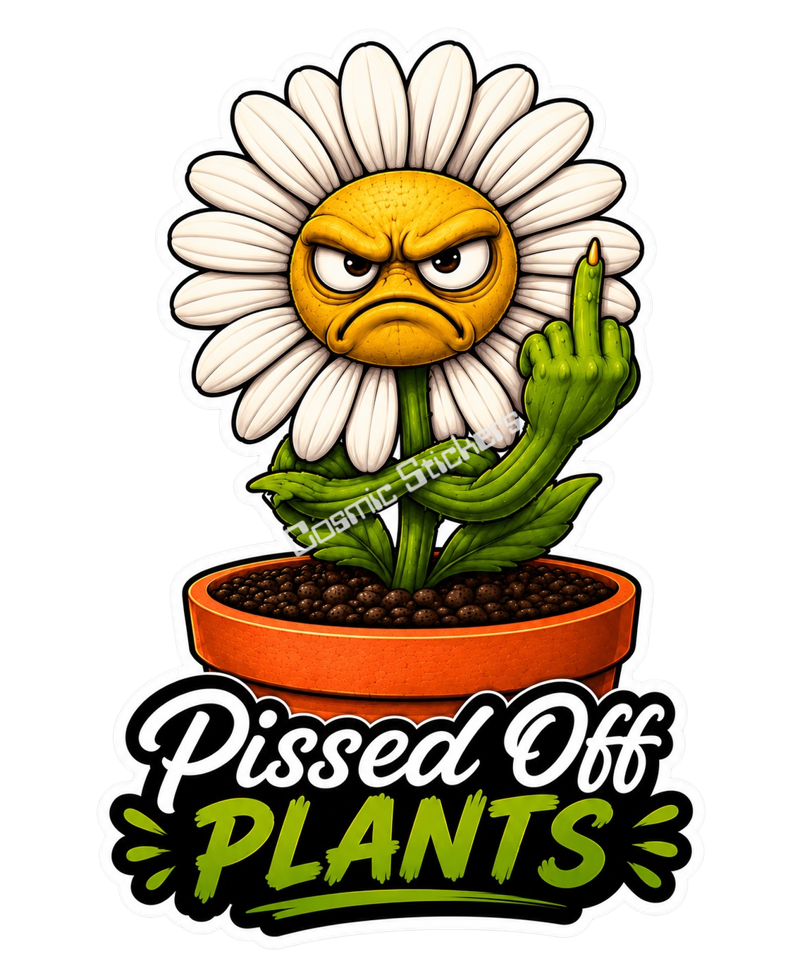 Pissed Off Plants – Rooted and Rude Vinyl Sticker