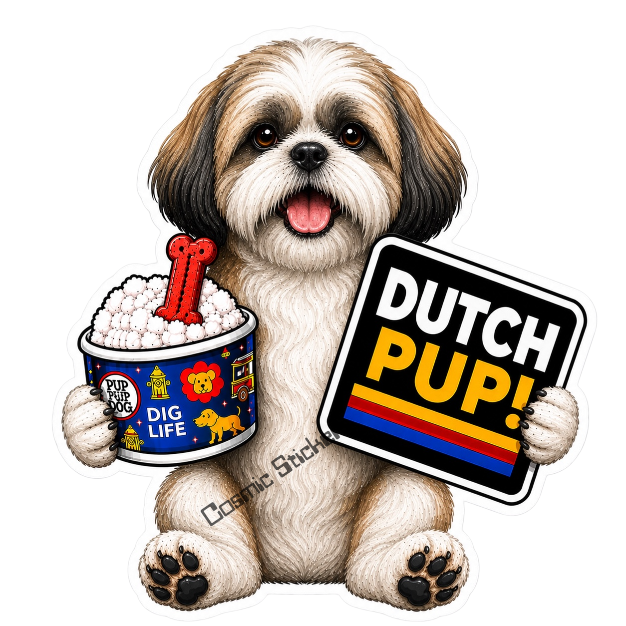 Fan-Made Dutch Pups! - Shih Tzu Vinyl Sticker