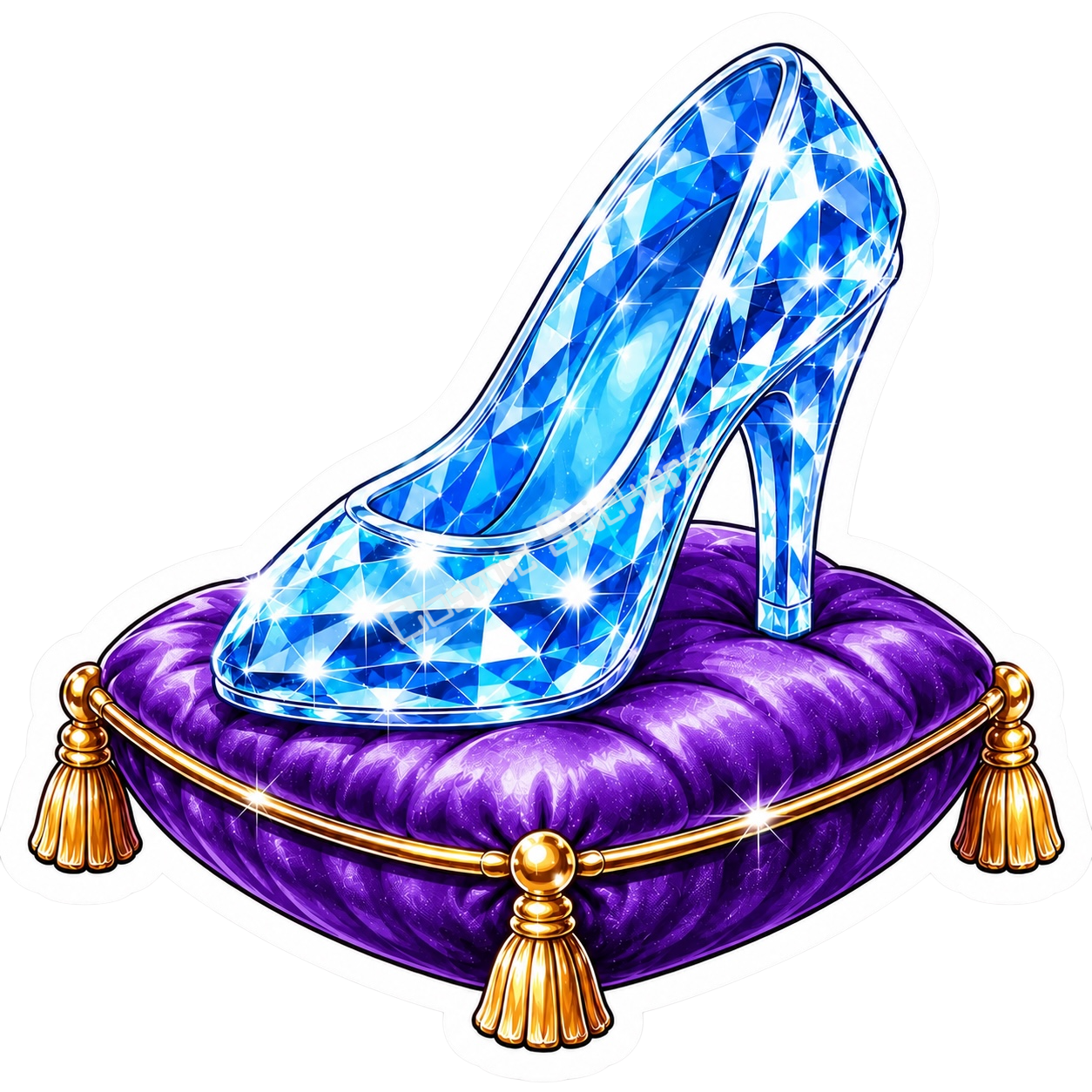 Glass Slipper Collection - Purple Pillow premium die-cut vinyl sticker by Cosmic Stickers