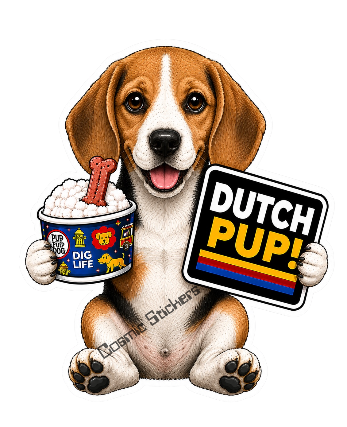 Fan-Made Dutch Pups! - Beagle Vinyl Sticker