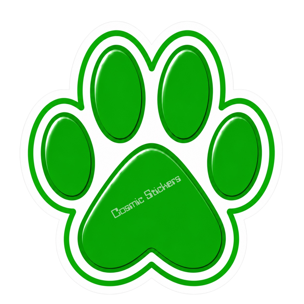 Dog Paw Print - Green