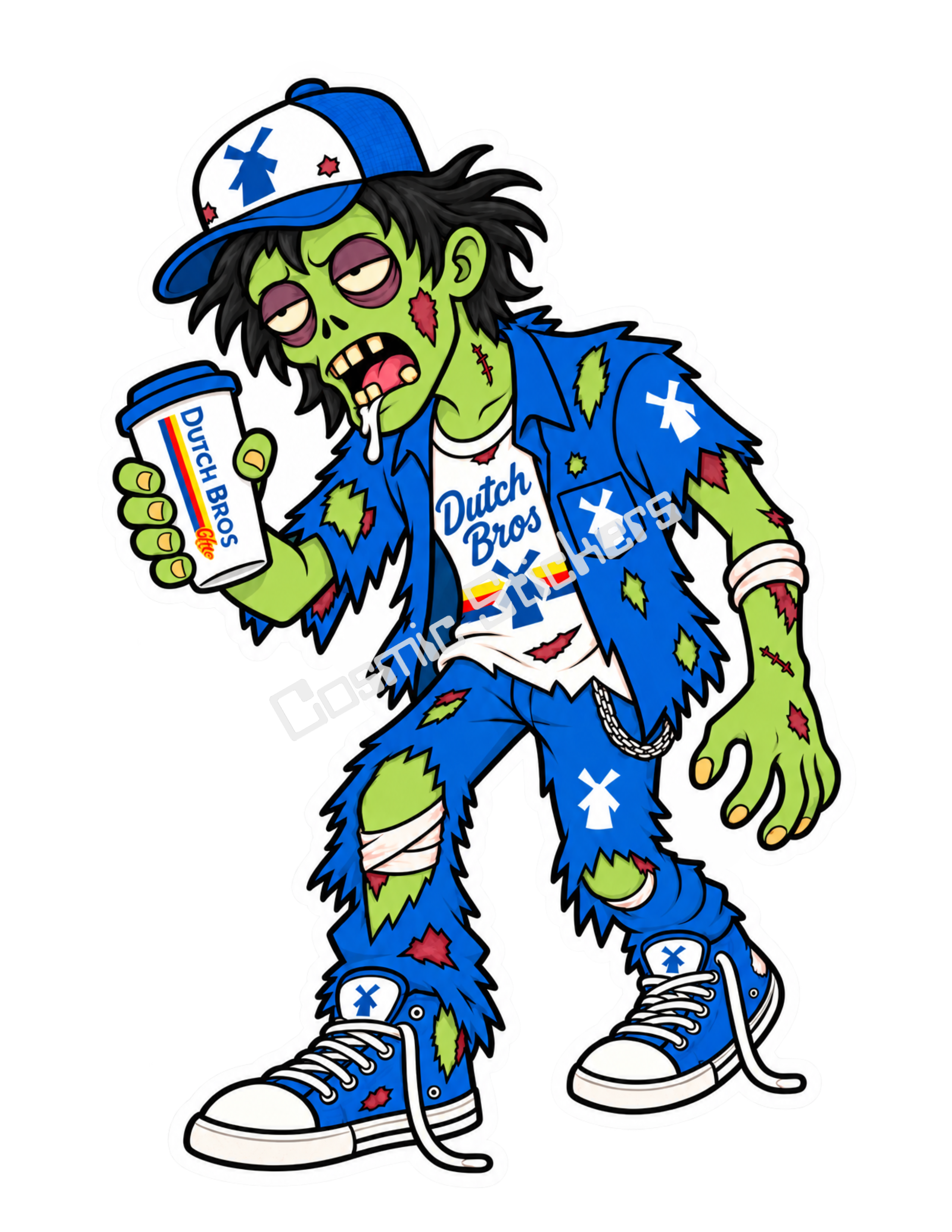 Fan-Made Caffeinated Zombies – Wake the Dead | Dutch Bros Inspired Vinyl Sticker