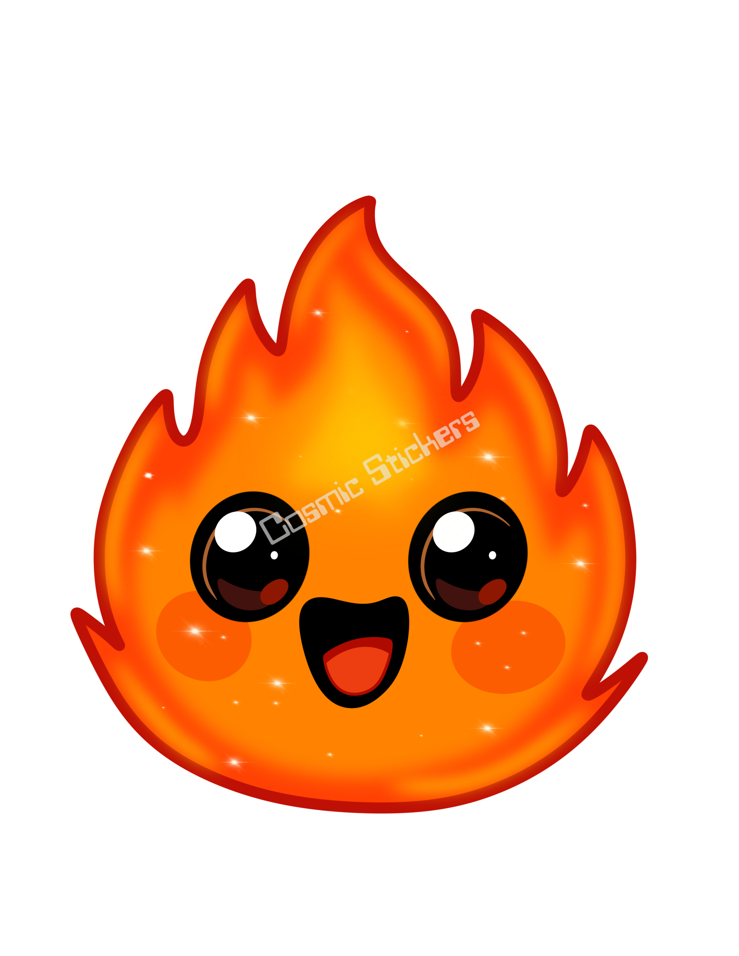 Cosmic Stickers- Orange Flame