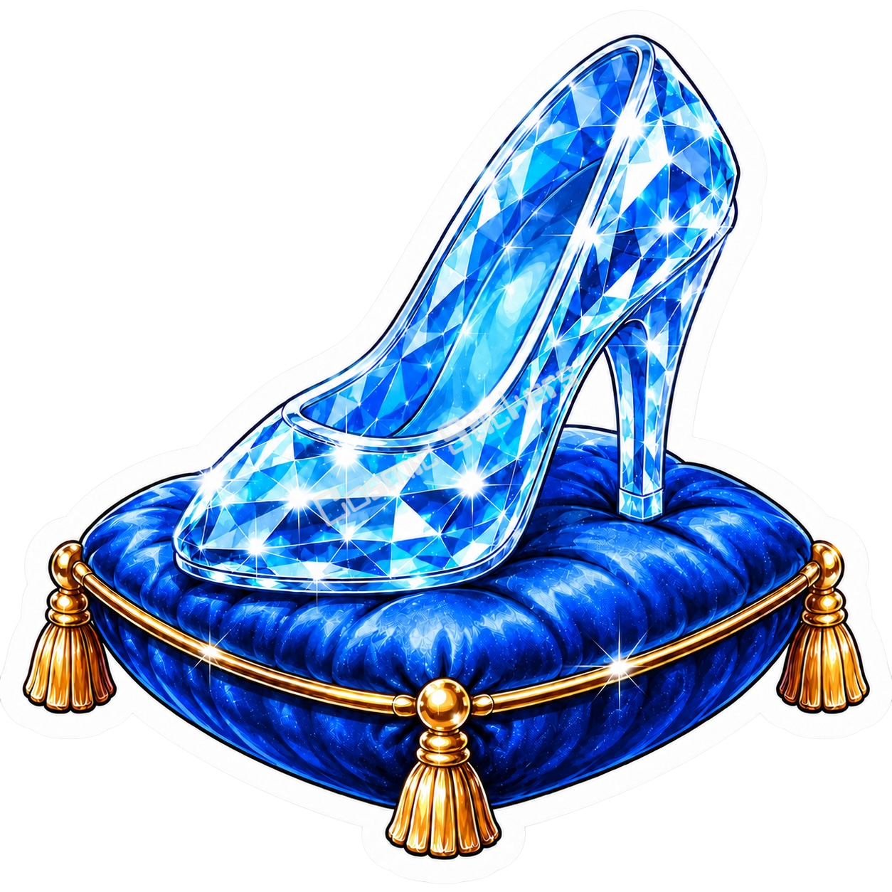 Glass Slipper Collection - Blue Pillow premium die-cut vinyl sticker by Cosmic Stickers