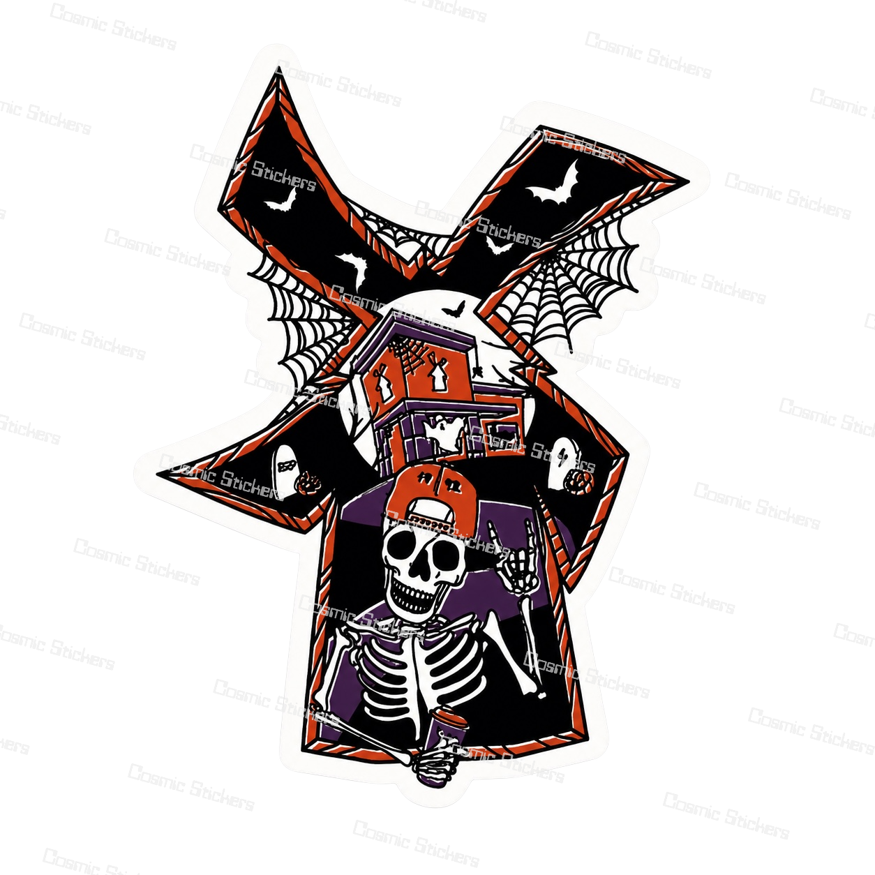 Dutch Bros Skeleton Windmill | Dutch Bros Inspired Fan-Made Sticker