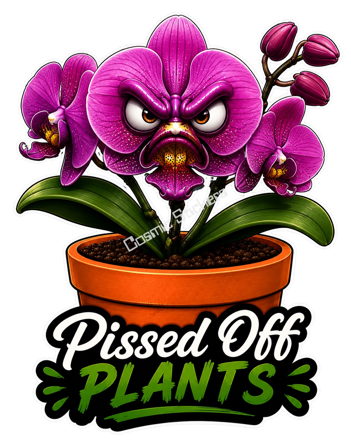Pissed Off Plants – Cactus Chaos Vinyl Sticker