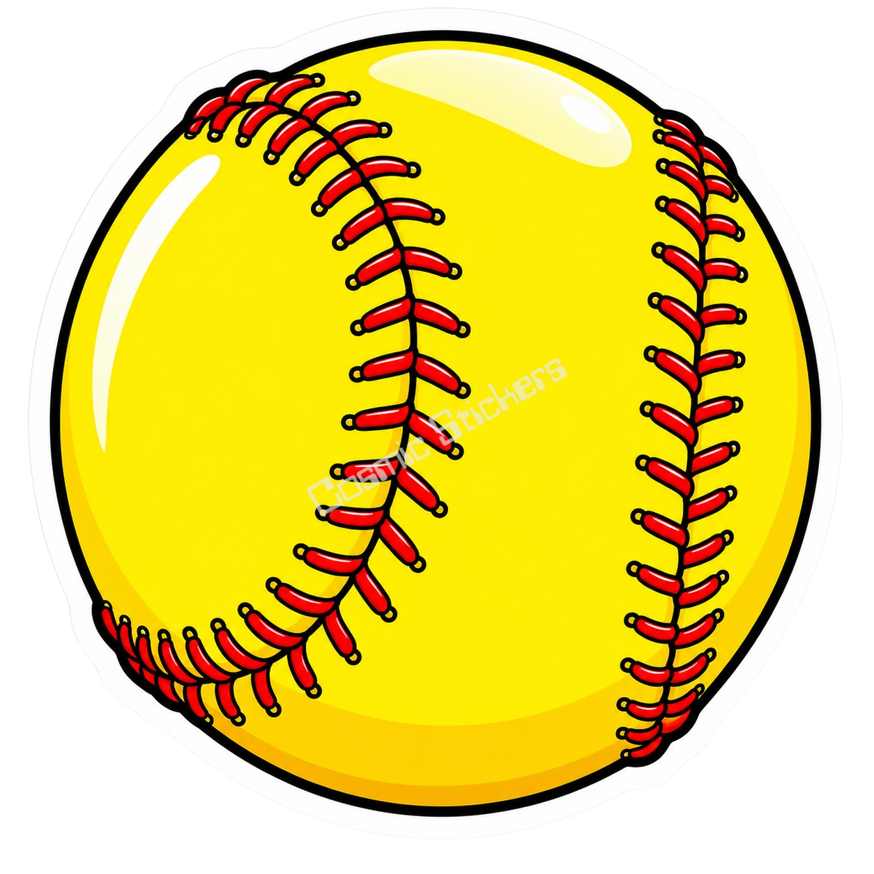 Girls Softball - Softball premium die-cut vinyl sticker by Cosmic Stickers