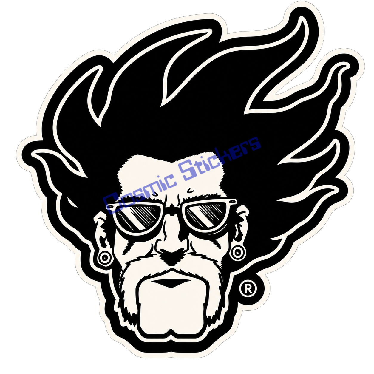 Fan-Made Dutch Bros Black & White Rebel Dude Sticker