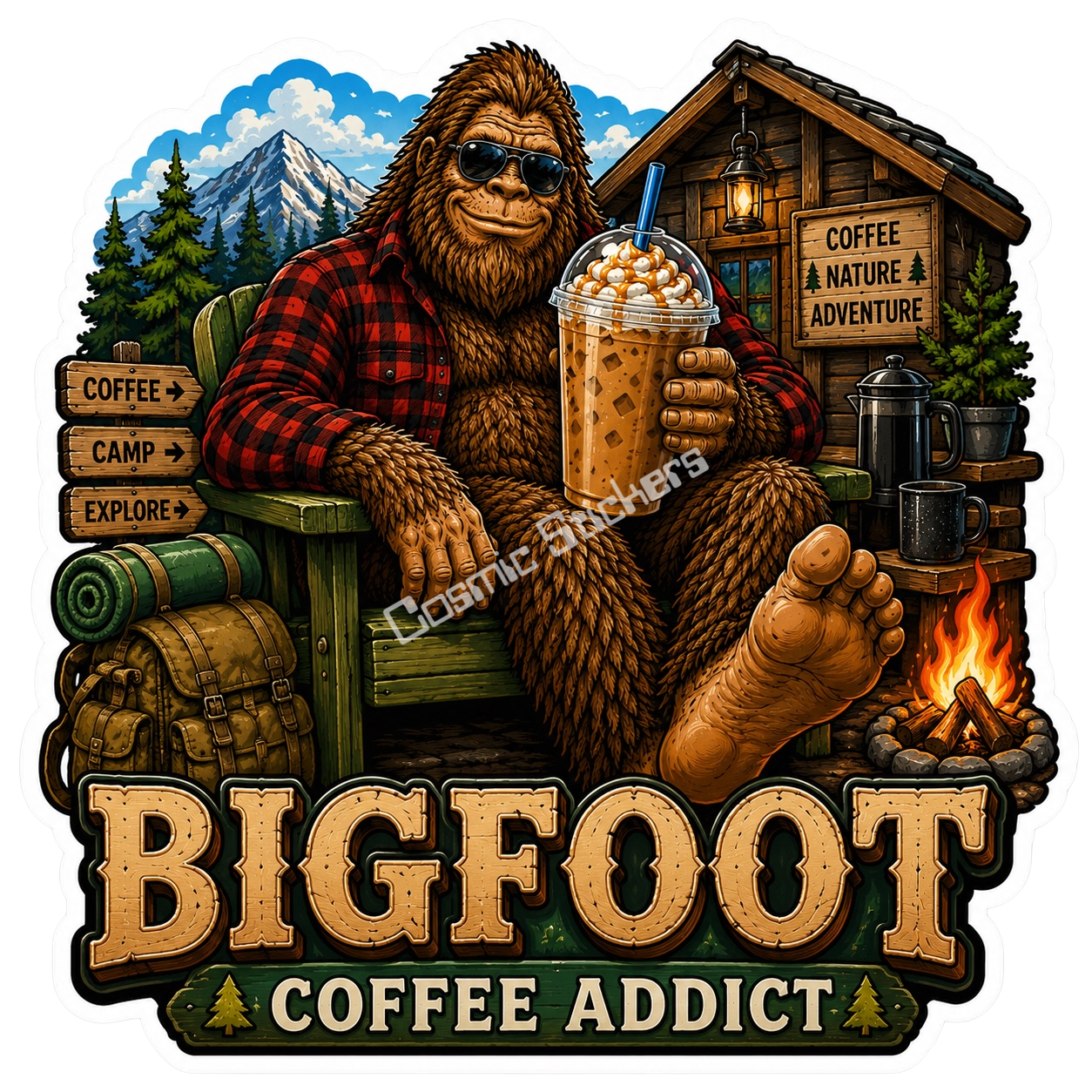 Bigfoot Stickers - Coffee Addict