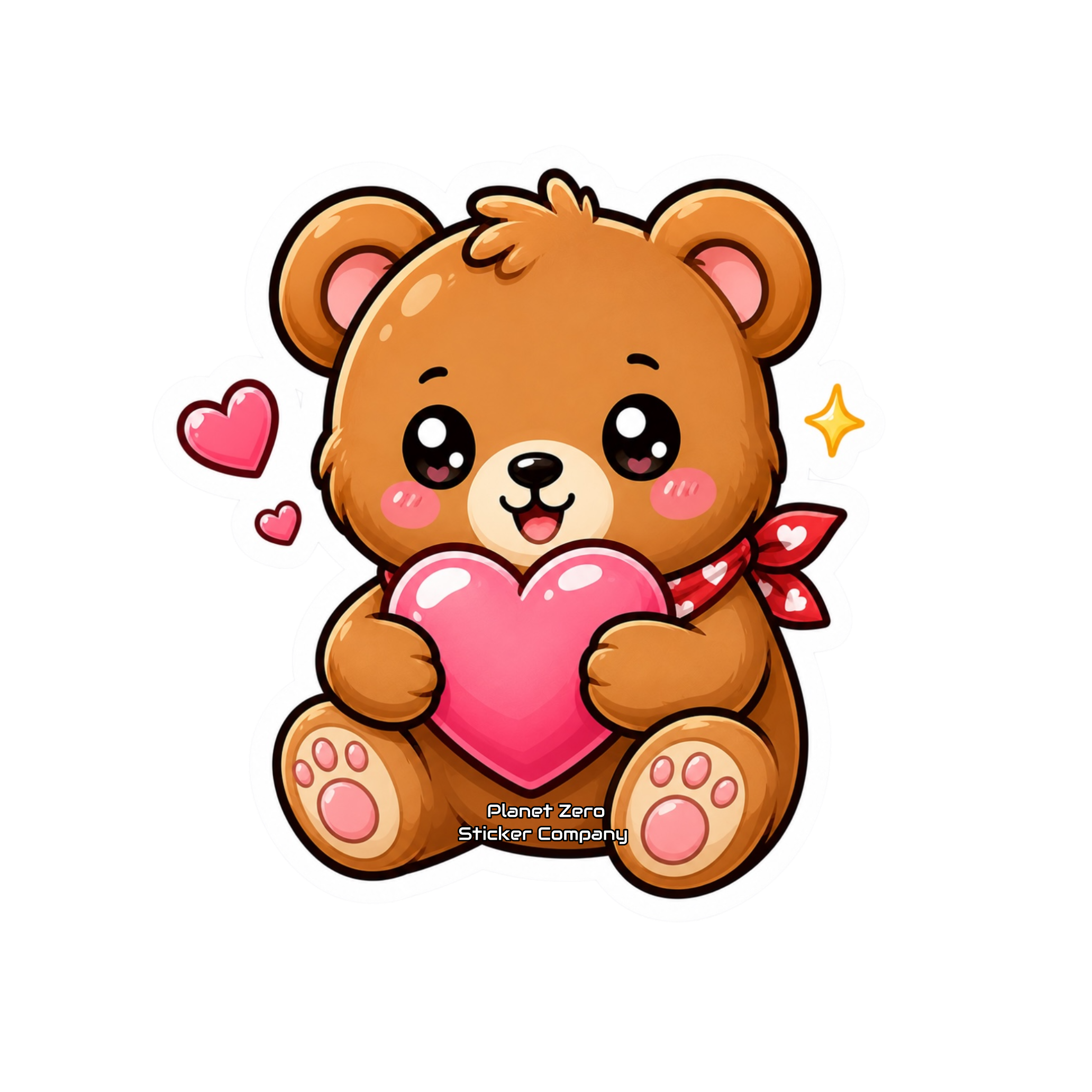 Kawaii Critters •Lovable Bear• premium die-cut vinyl sticker by Cosmic Stickers