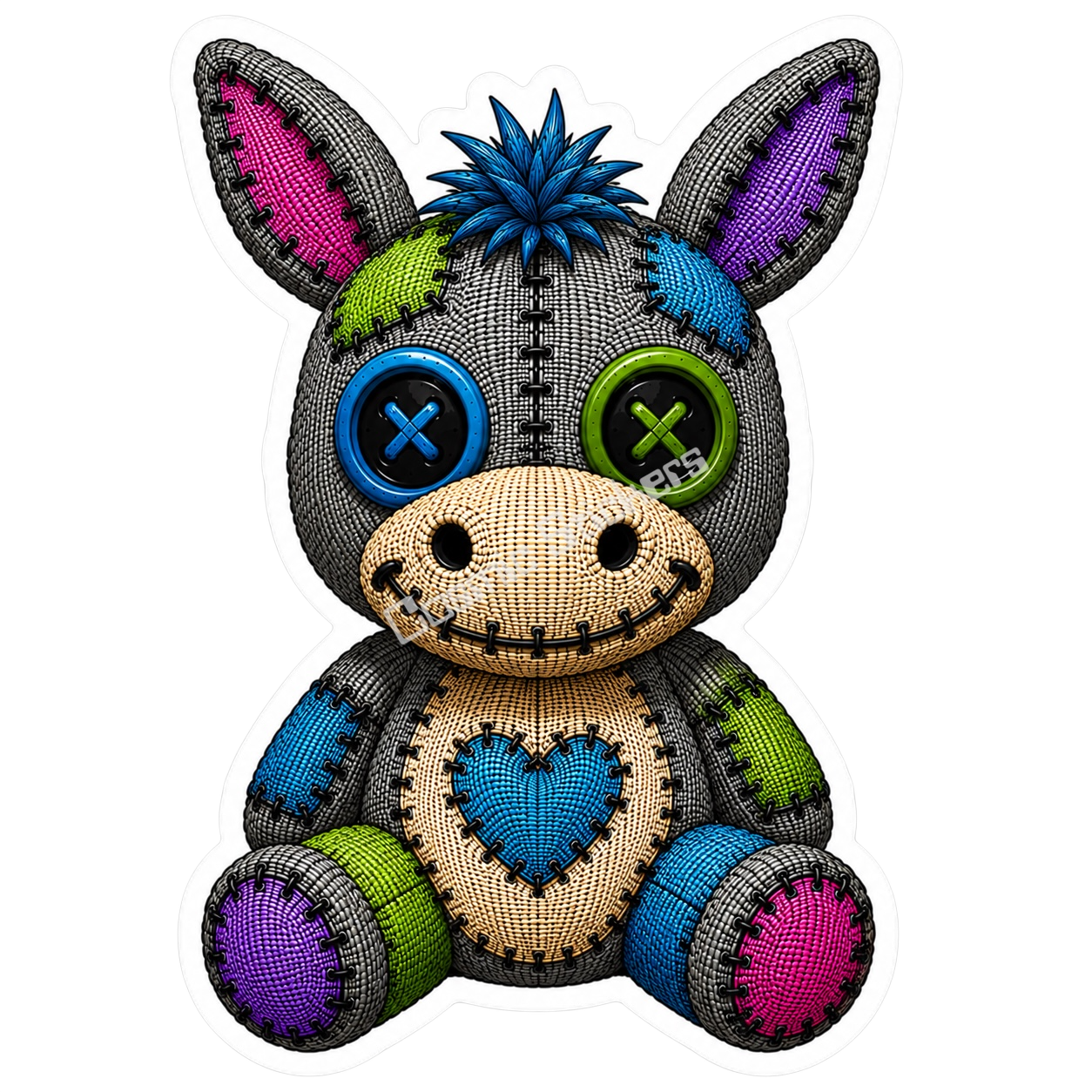 Adorable & Disturbed - Animal Collection - Donkey premium die-cut vinyl sticker by Cosmic Stickers