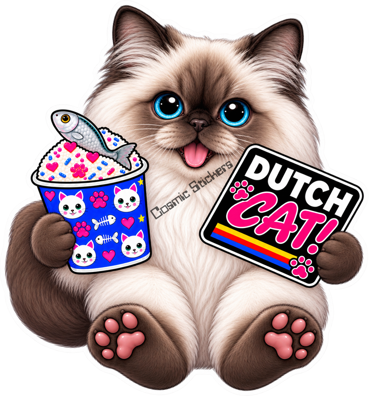 Fan-Made Dutch Cat - Himalayan Vinyl Sticker