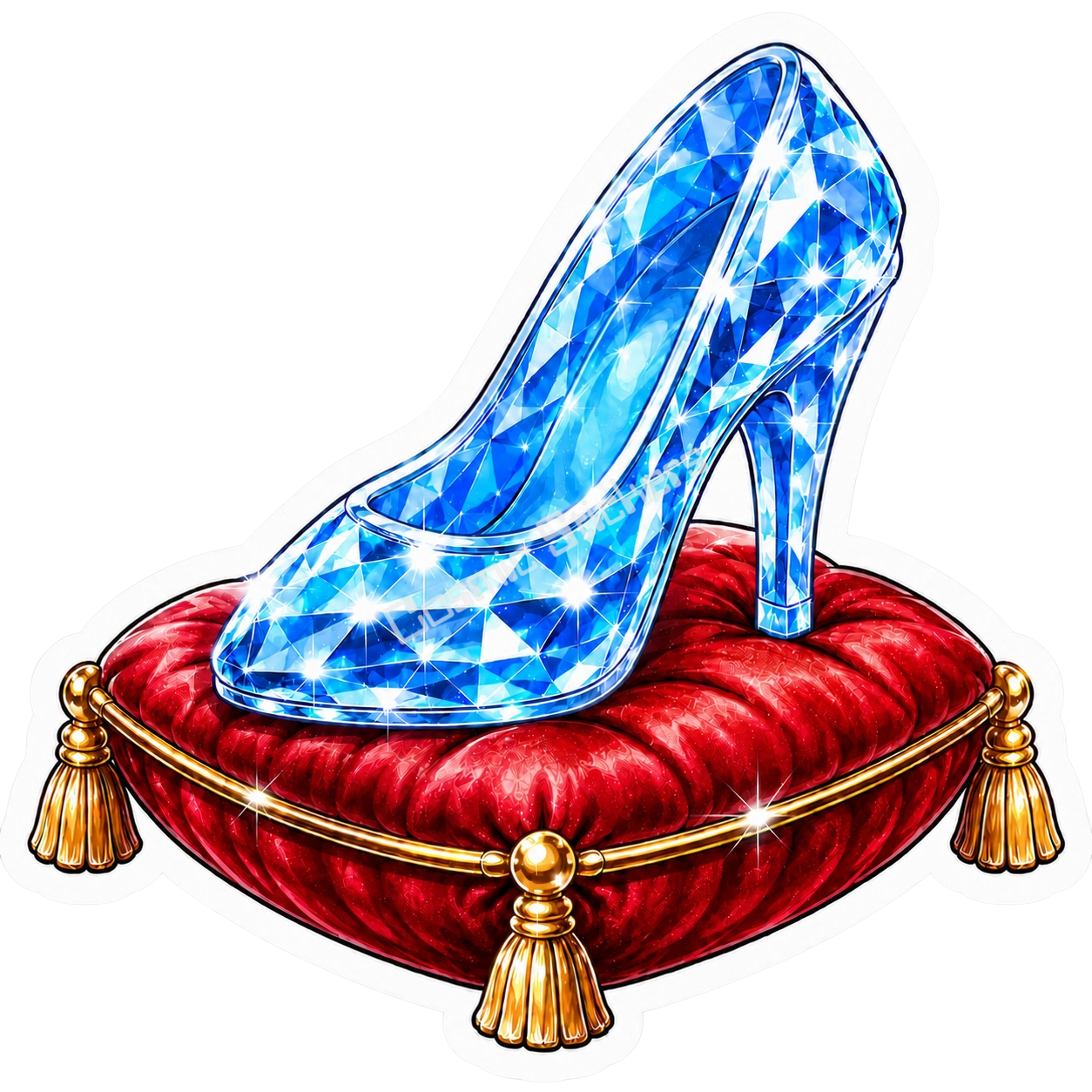 Glass Slipper Collection - Red Pillow premium die-cut vinyl sticker by Cosmic Stickers