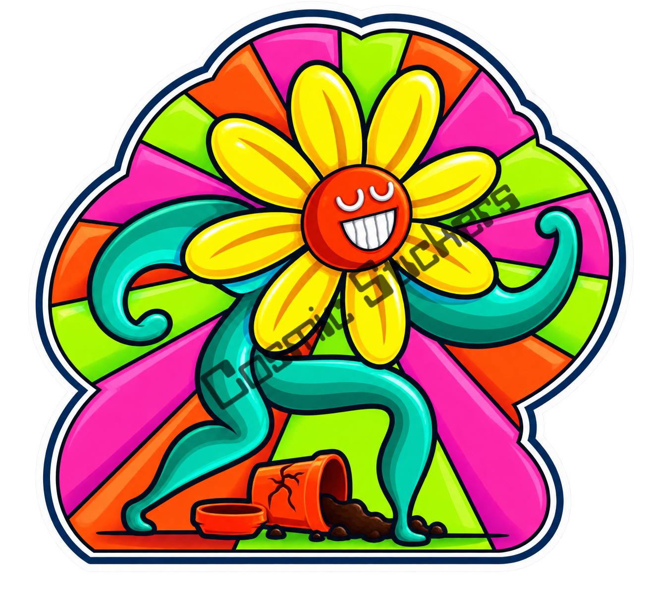 Fan-Made Dutch Bros Groovy Flower Sticker