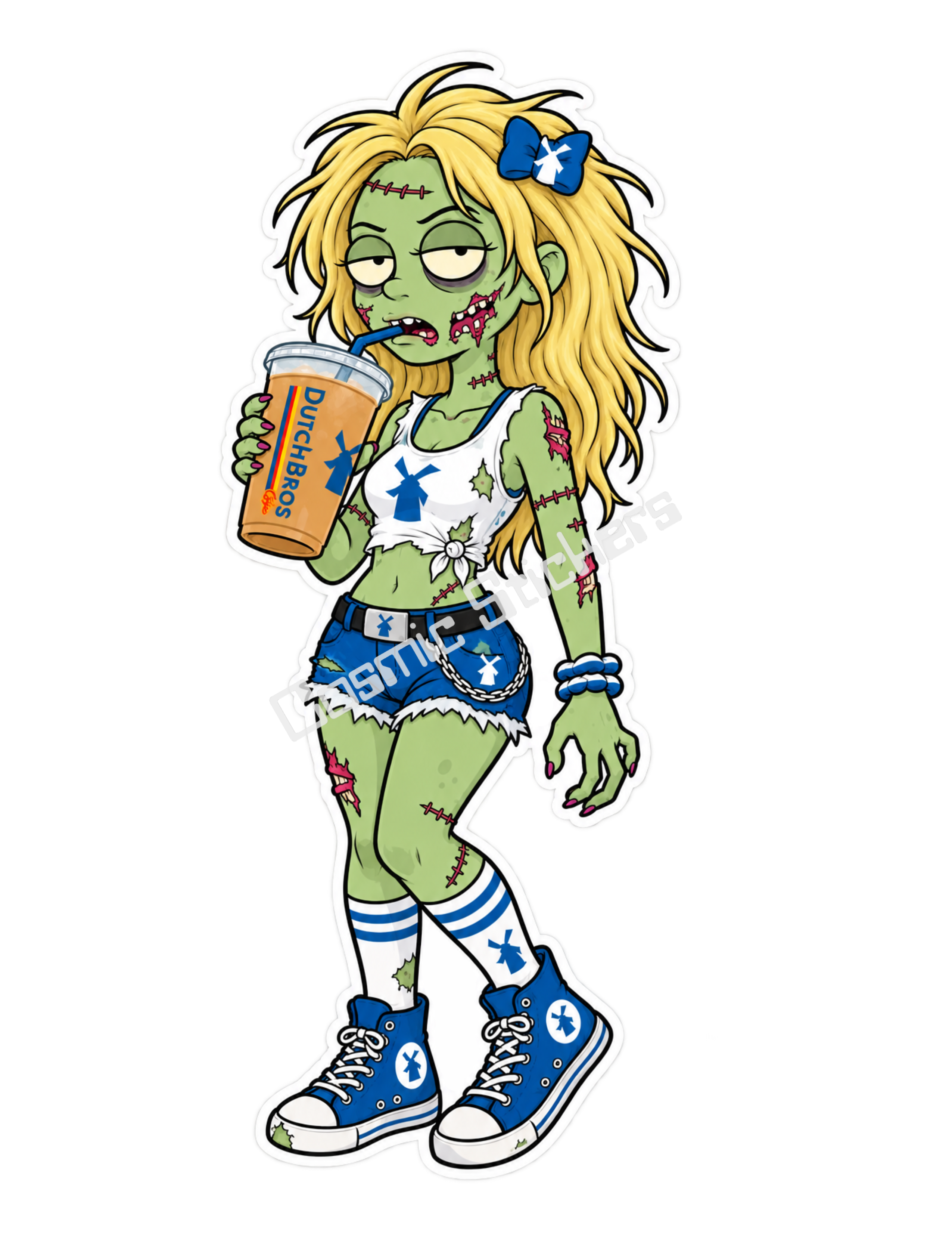 Fan-Made Caffeinated Zombies – Freshly Undead | Dutch Bros Inspired Vinyl Sticker