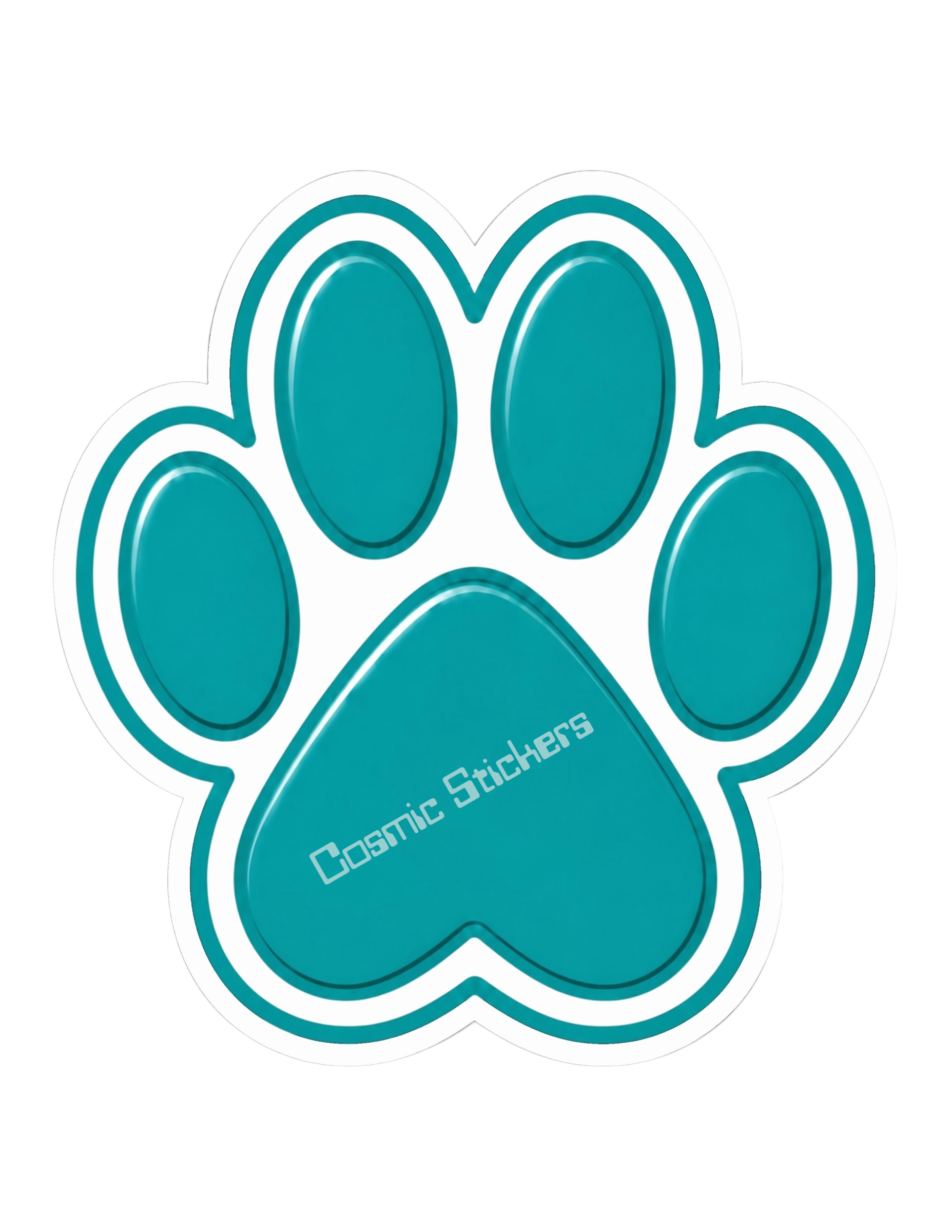 Dog Paw Print - Teal