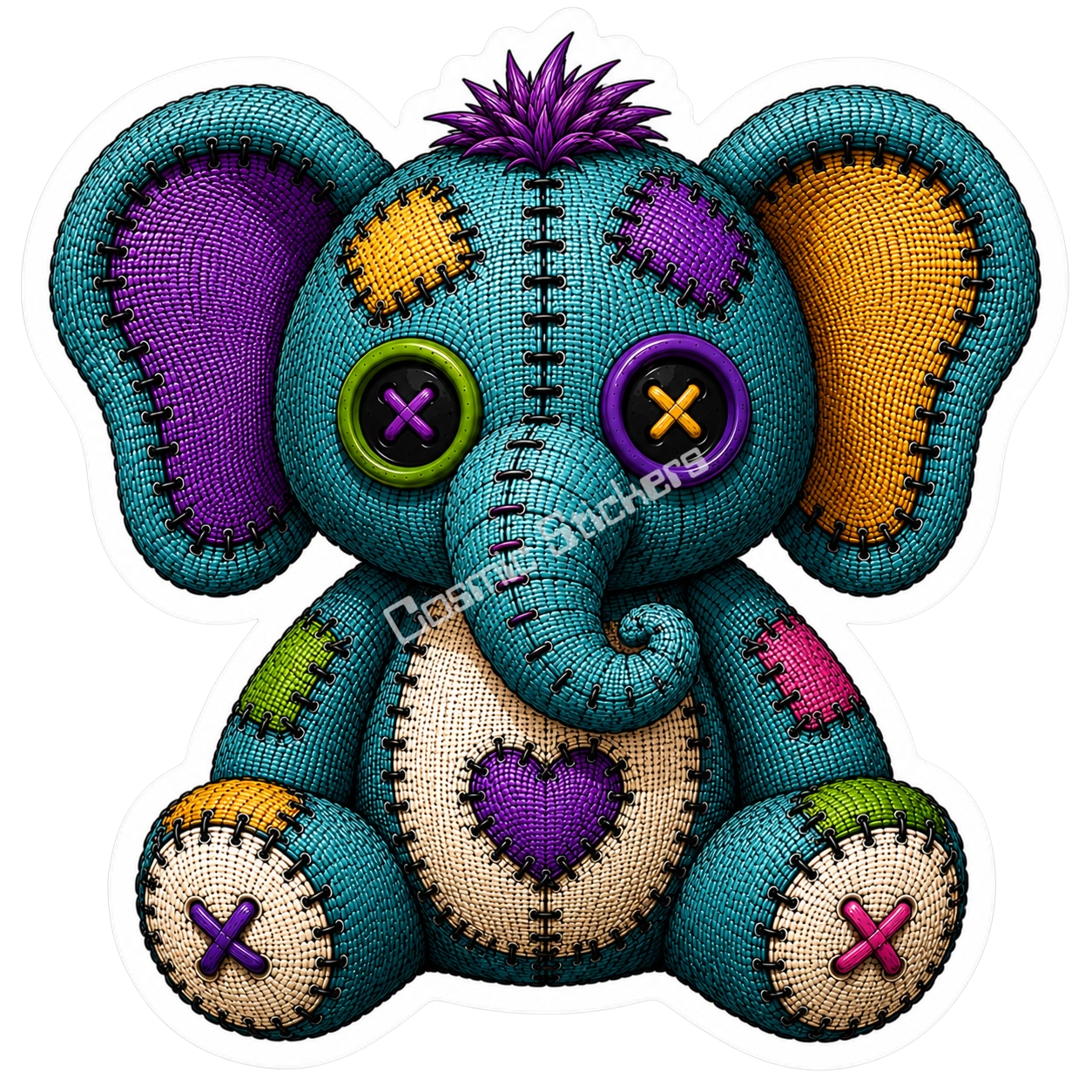 Adorable & Disturbed - Animal Collection - Elephant premium die-cut vinyl sticker by Cosmic Stickers