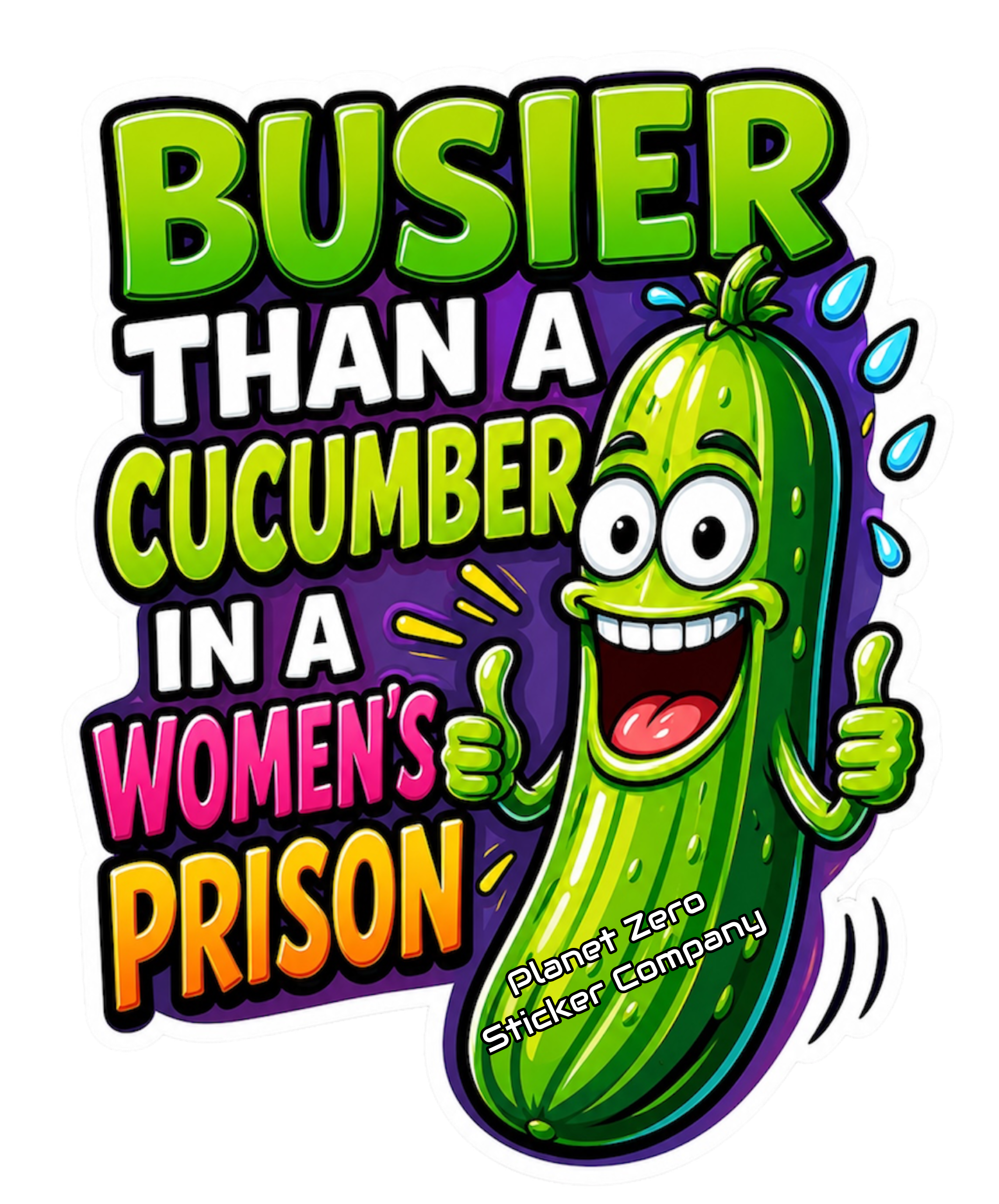 Busy premium die-cut vinyl sticker by Cosmic Stickers