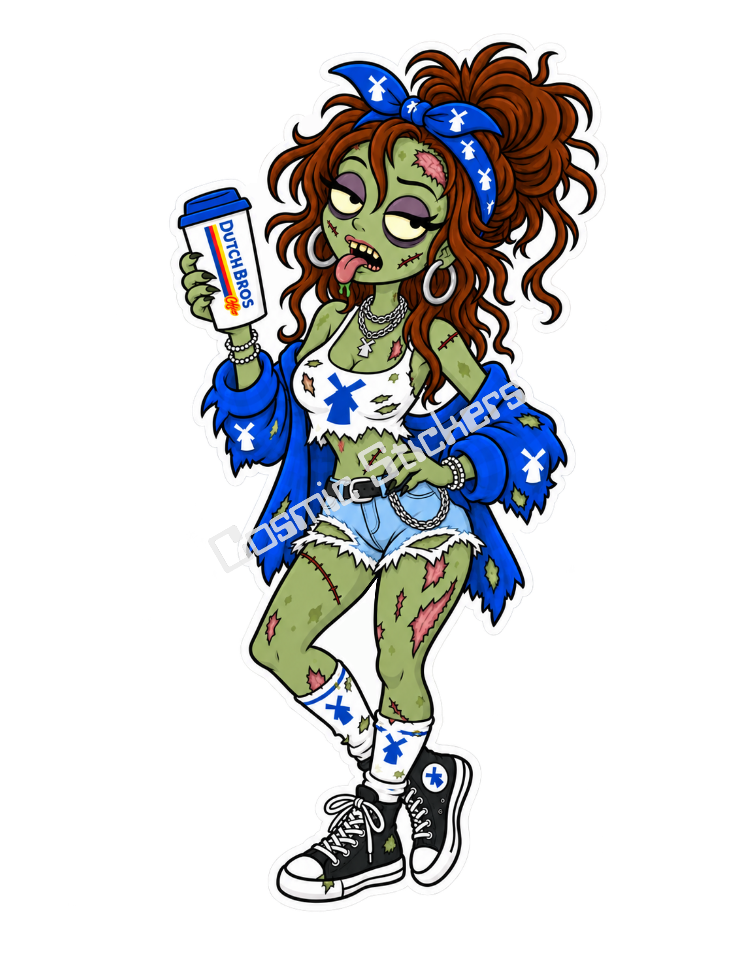 Fan-Made Caffeinated Zombies – Night Shift | Dutch Bros Inspired Vinyl Sticker