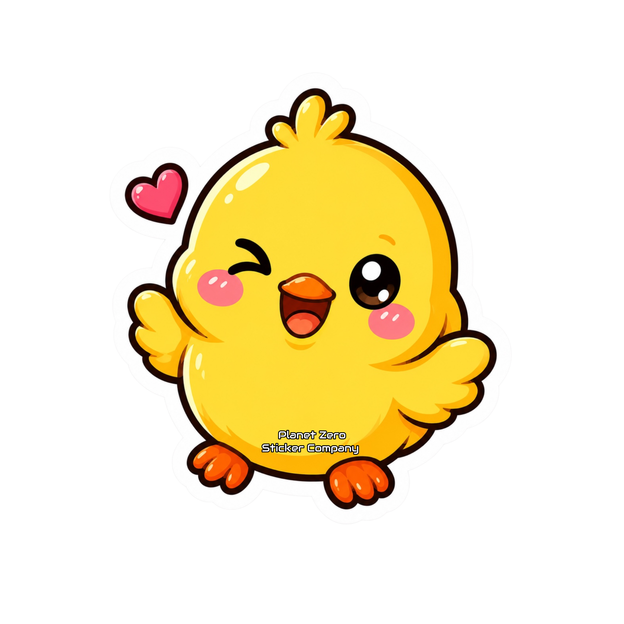 Kawaii Critters •Winking Chick• premium die-cut vinyl sticker by Cosmic Stickers