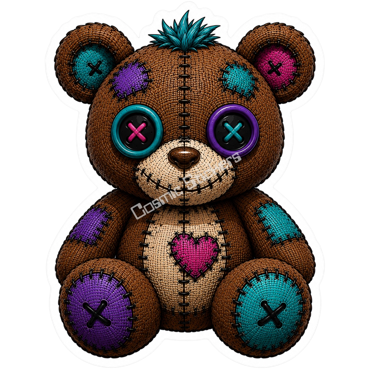 Adorable & Disturbed - Animal Collection - Brown Bear premium die-cut vinyl sticker by Cosmic Stickers