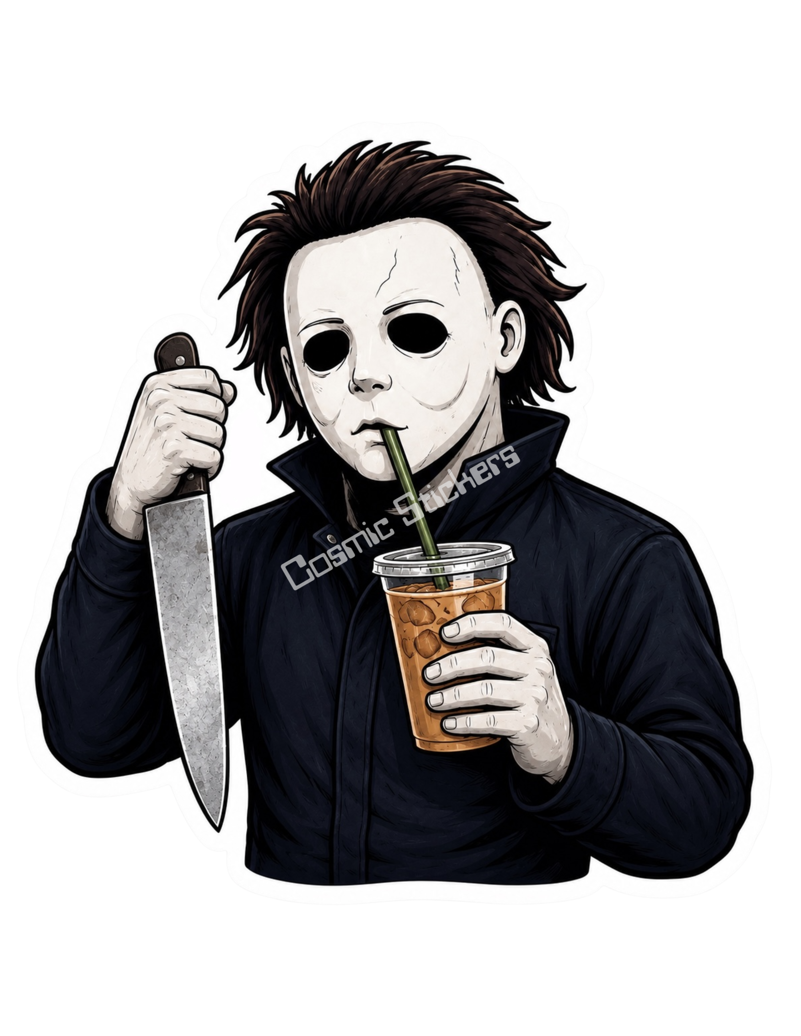 Caffeinated Nightmares - Michael premium die-cut vinyl sticker by Cosmic Stickers
