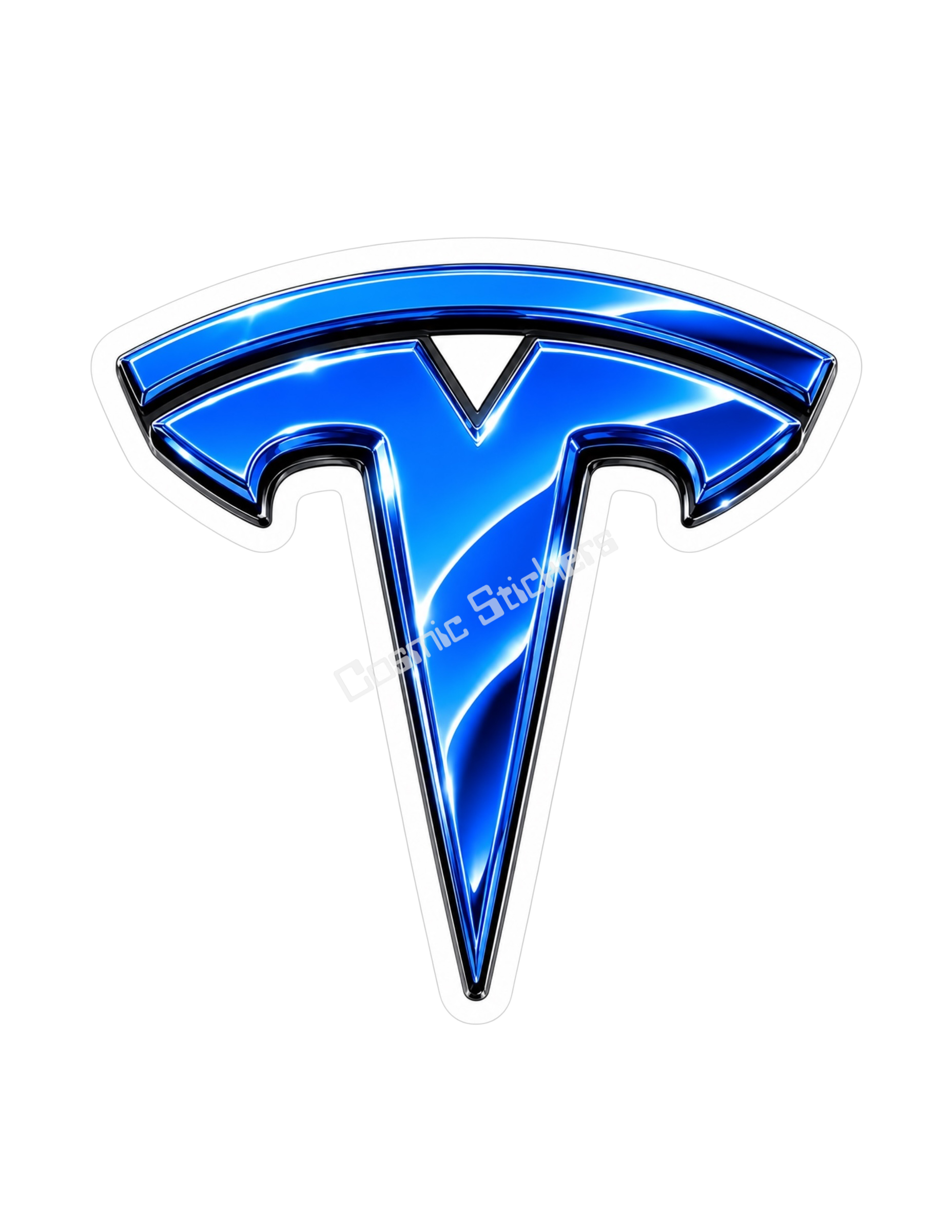 Tesla Logo Sticker - Blue