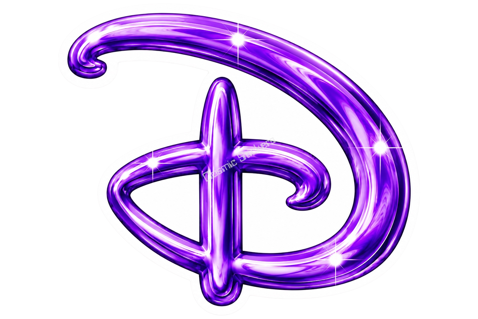 “D” Land Theme Park - Purple Glossy premium die-cut vinyl sticker by Cosmic Stickers