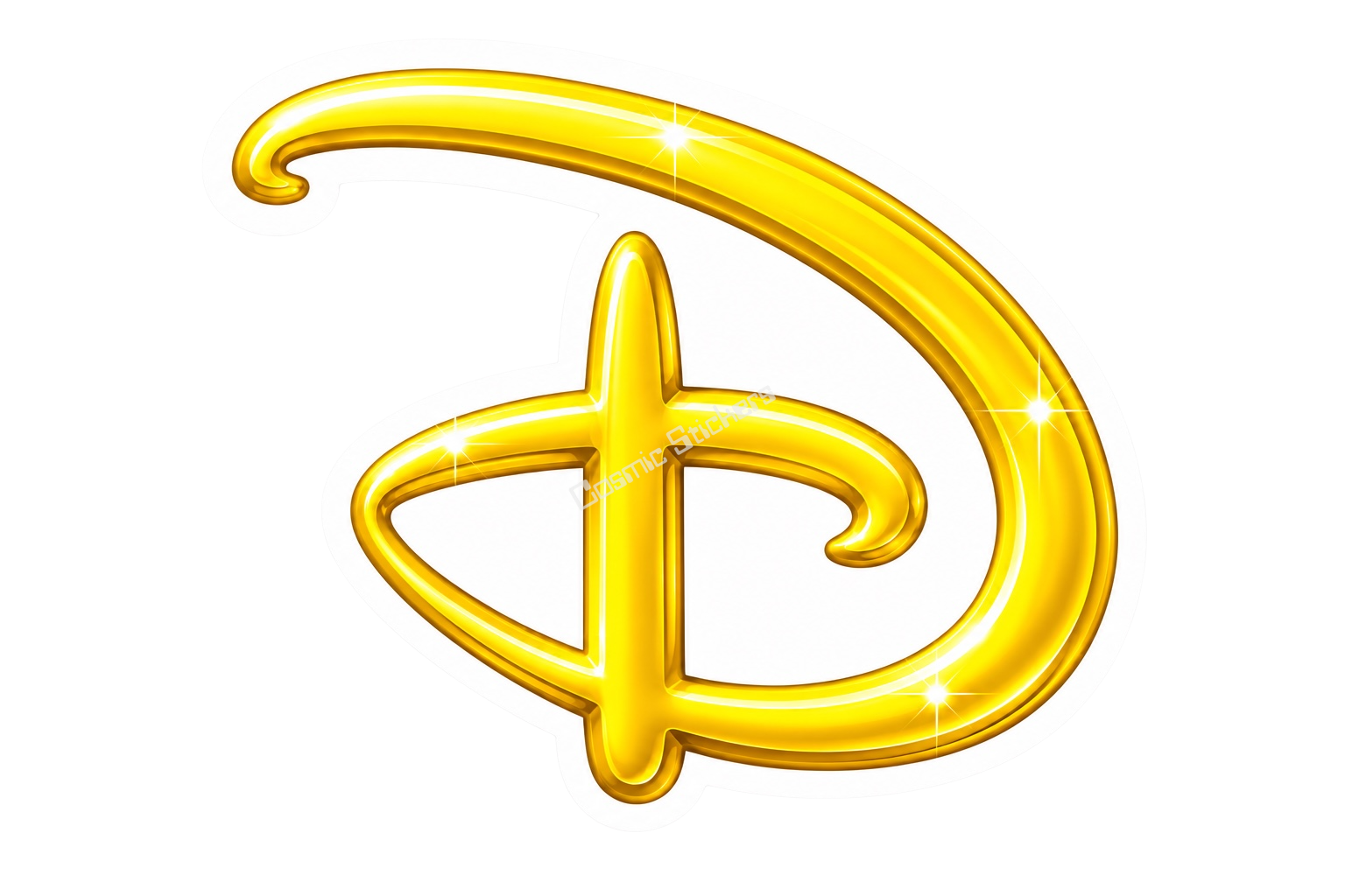 “D” Land Theme Park - Yellow Glossy premium die-cut vinyl sticker by Cosmic Stickers