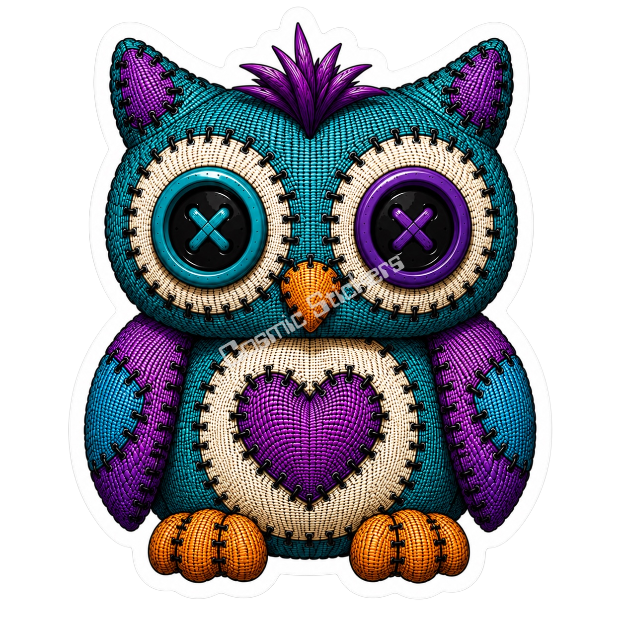 Adorable & Disturbed - Animal Collection - Owl premium die-cut vinyl sticker by Cosmic Stickers