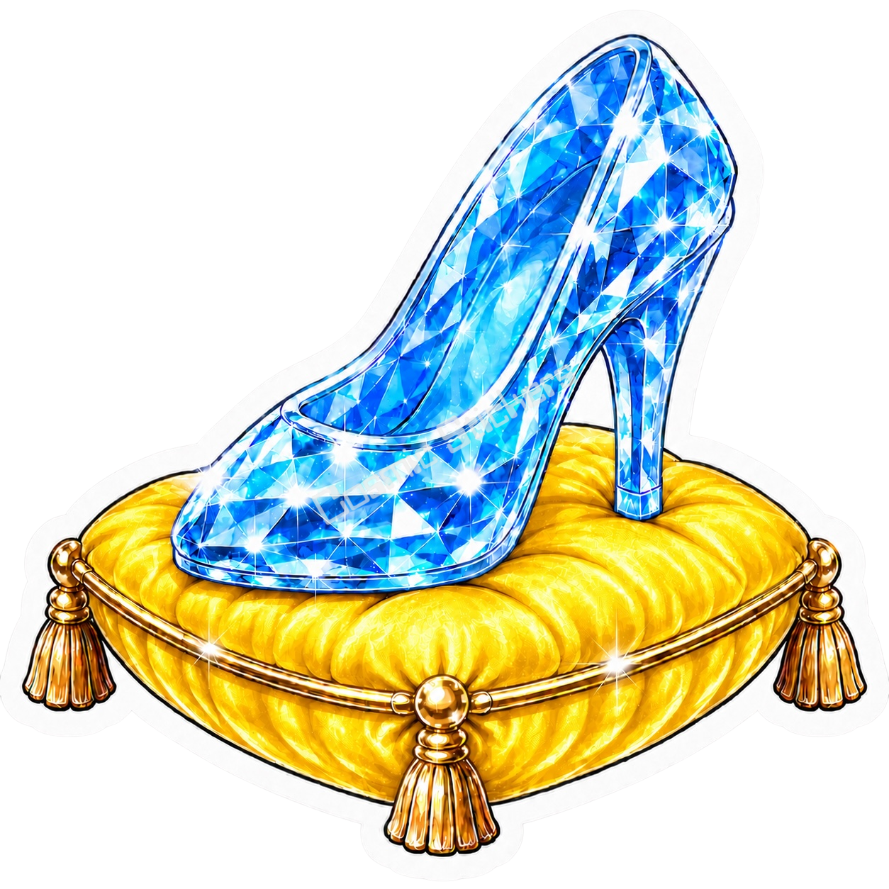 Glass Slipper Collection - Yellow Pillow premium die-cut vinyl sticker by Cosmic Stickers