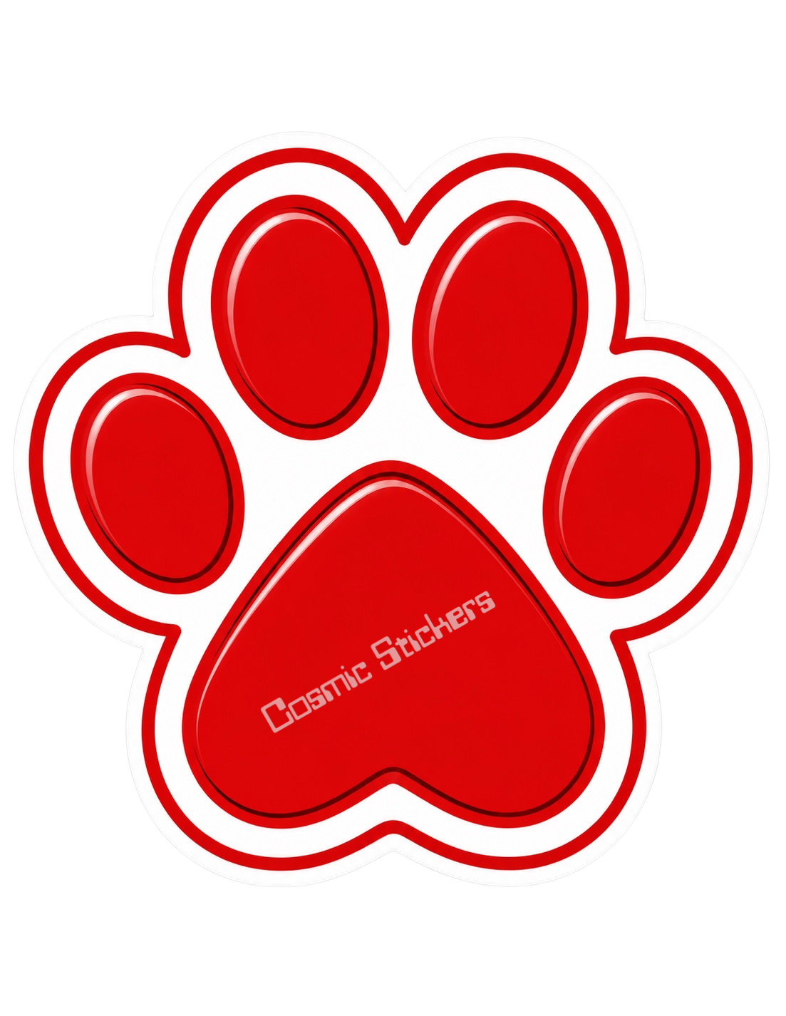 Cat Paw Print - Red