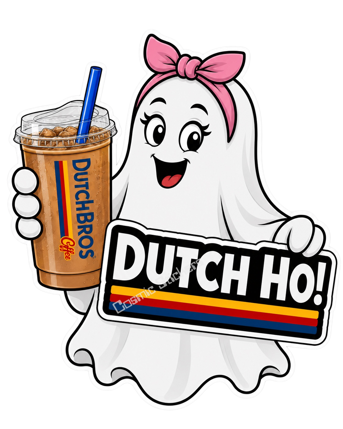 Fan-Made Boo Crew – After-Dark Coffee | Dutch Bros Inspired Vinyl Sticker