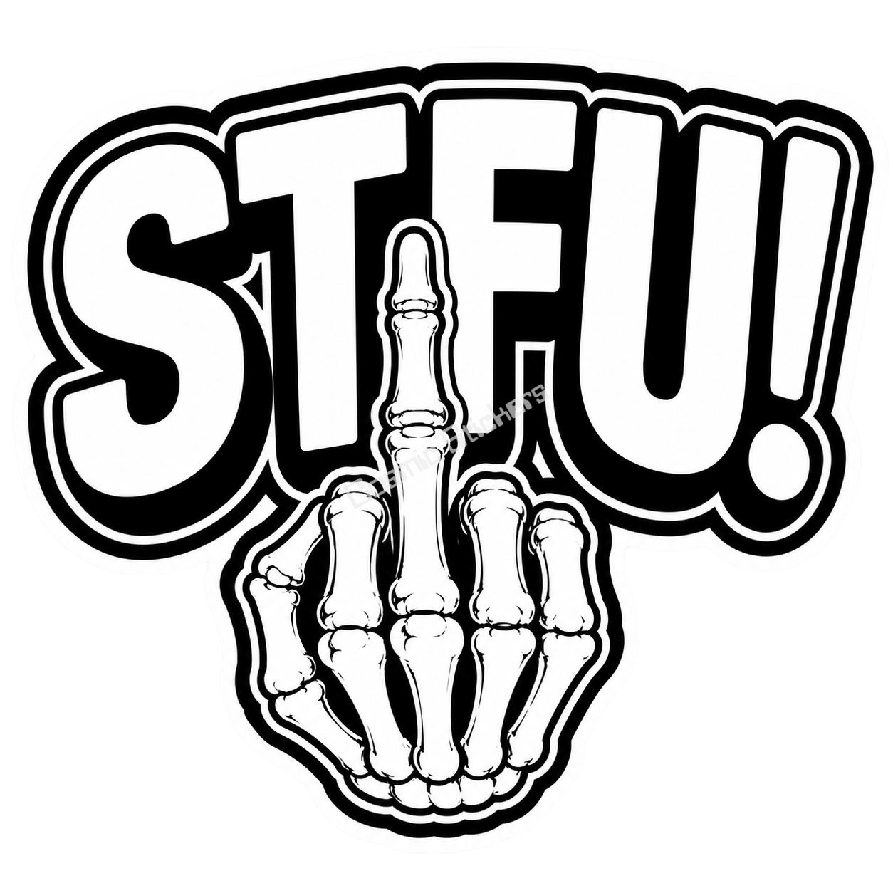 Cosmic Stickers - STFU premium die-cut vinyl sticker by Cosmic Stickers