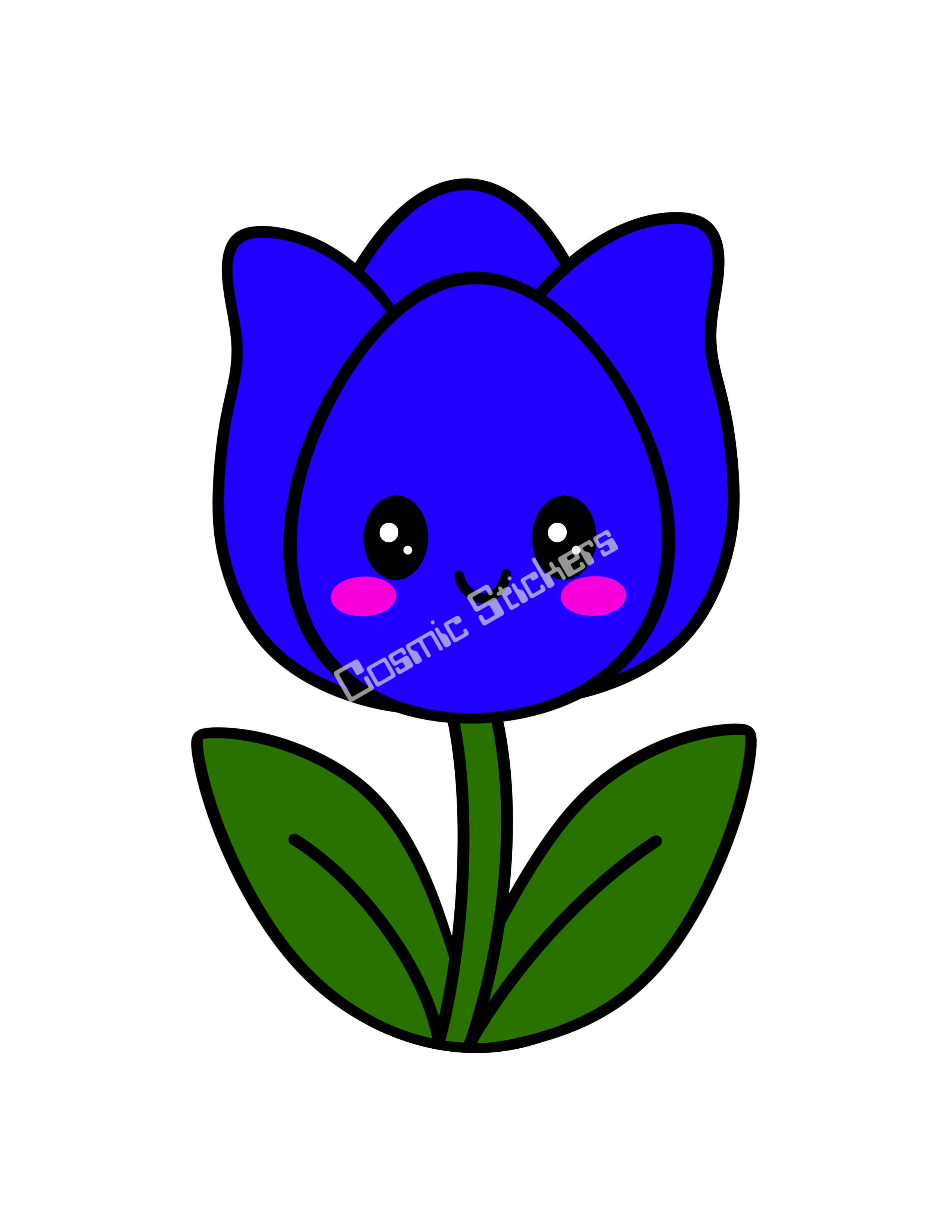 Cosmic Stickers- Blue Tulip