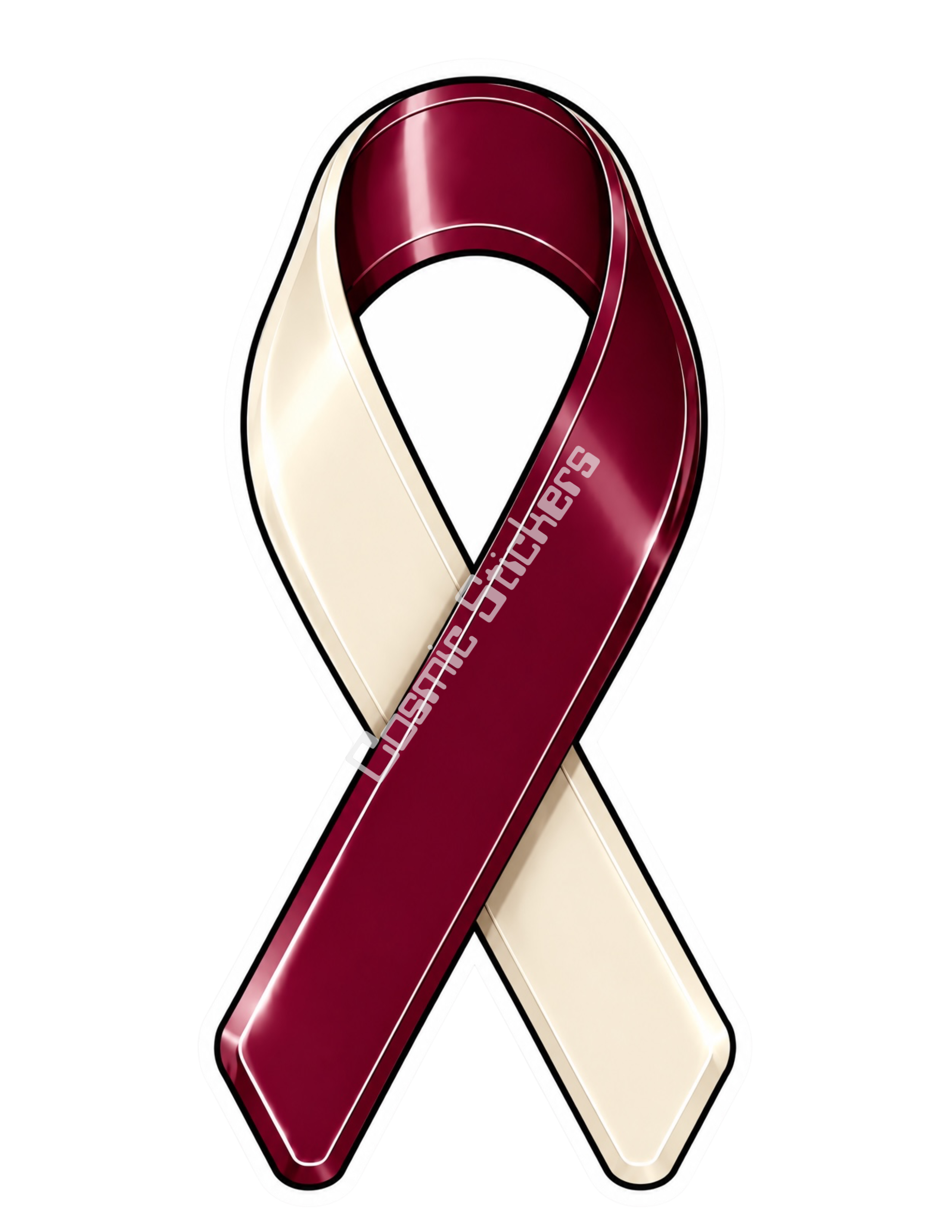 Awareness Ribbon Stickers - Oral, head, & Neck Cancer