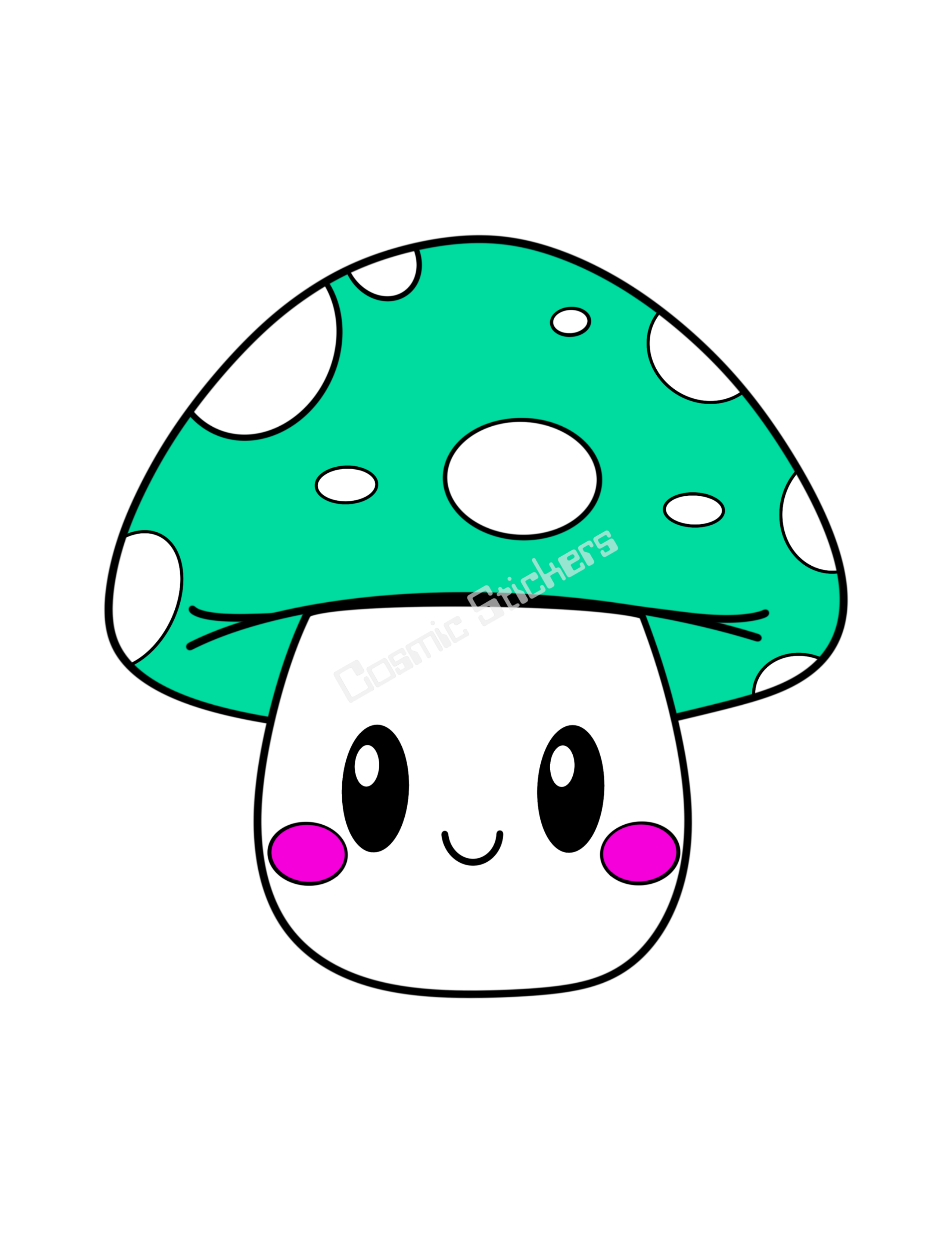 Cosmic Stickers - Teal Mushroom