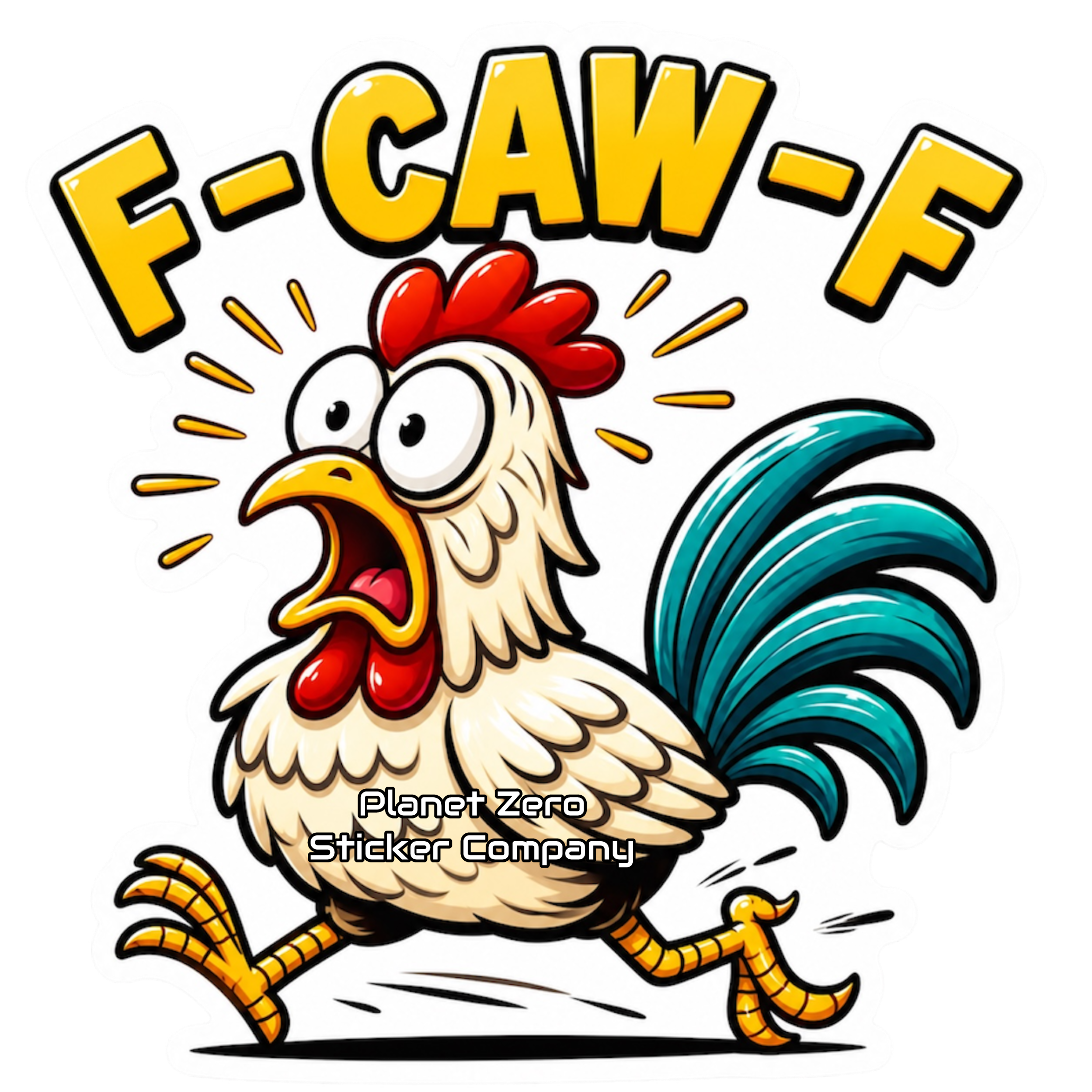 F-caw-f premium die-cut vinyl sticker by Cosmic Stickers