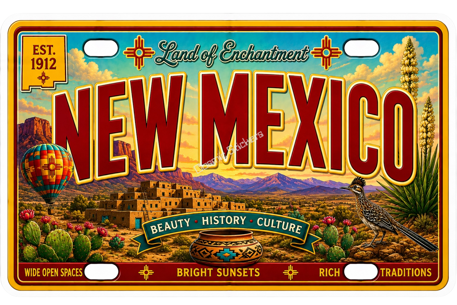 50 State License Plate Sticker Collection •NM• premium die-cut vinyl sticker by Cosmic Stickers