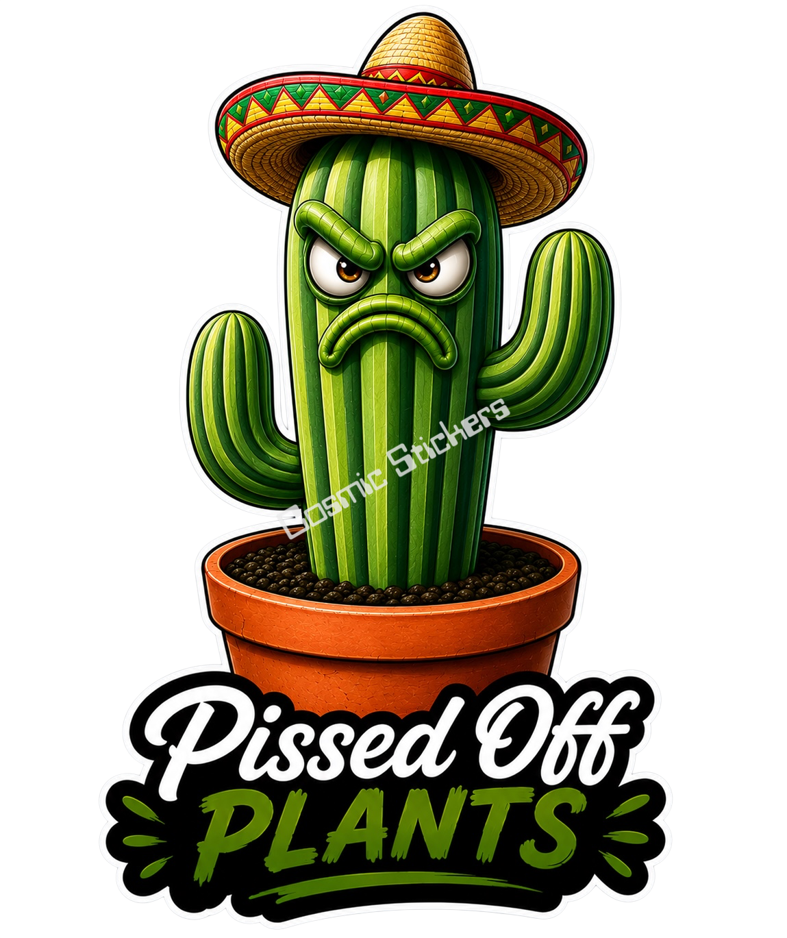 Pissed Off Plants – Pot With an Attitude Vinyl Sticker