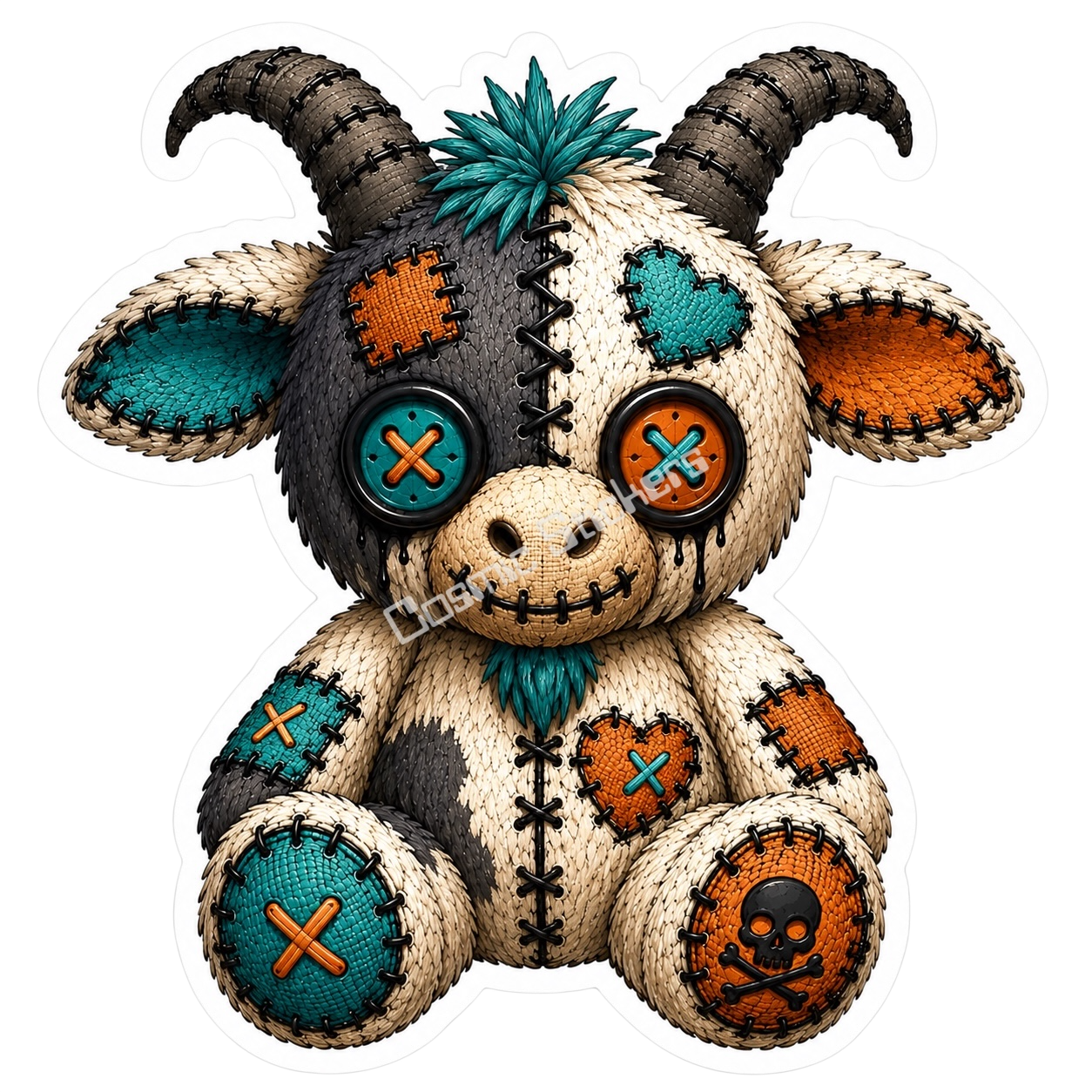 Adorable & Disturbed - Animal Collection - Goat premium die-cut vinyl sticker by Cosmic Stickers