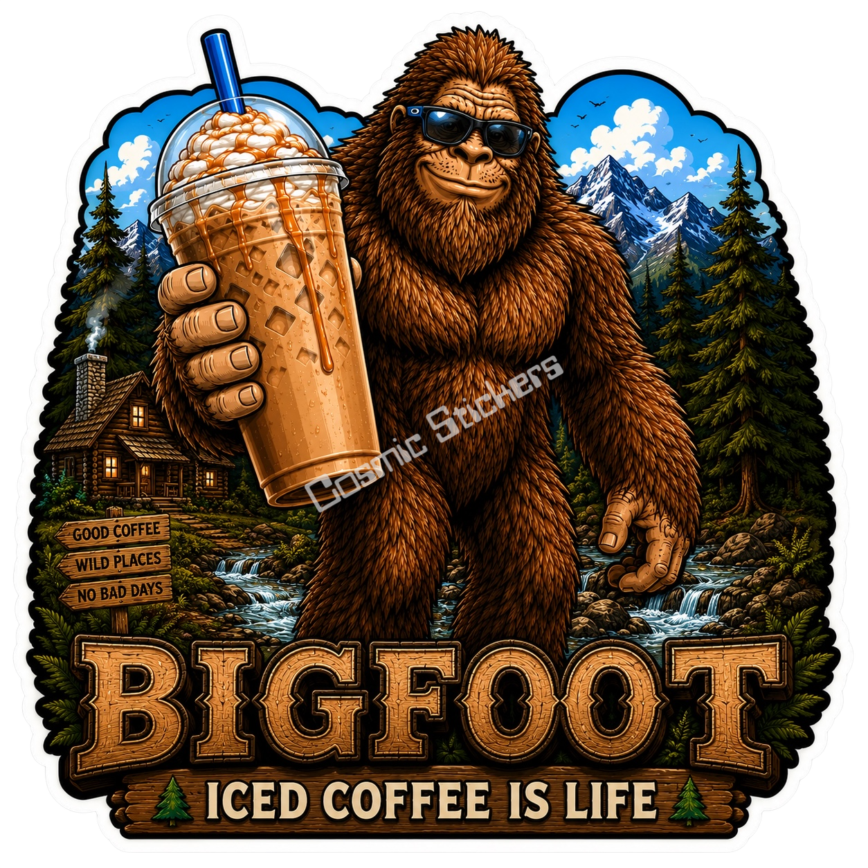 Bigfoot Stickers - Iced Coffee Is Life