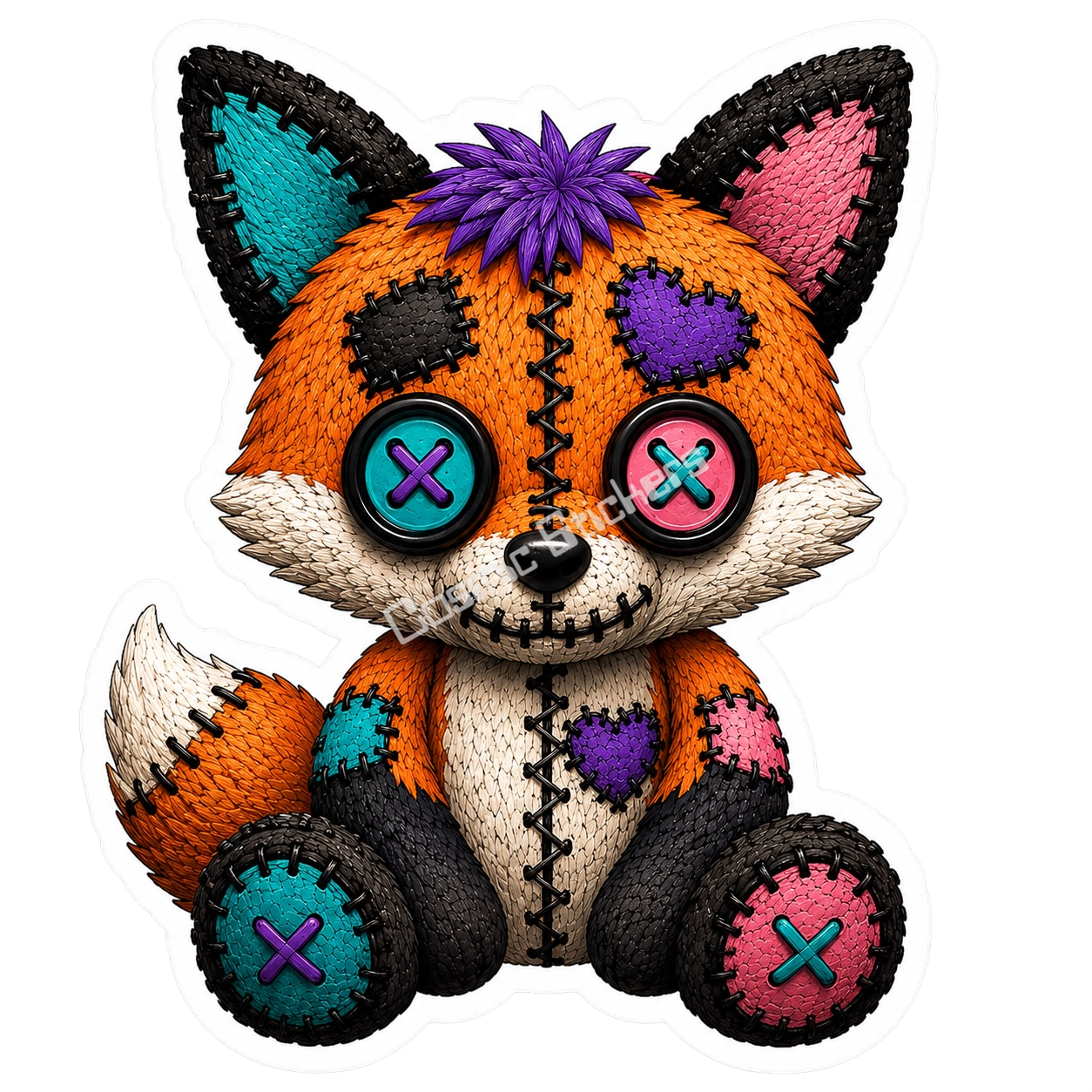 Adorable & Disturbed - Animal Collection - Fox premium die-cut vinyl sticker by Cosmic Stickers
