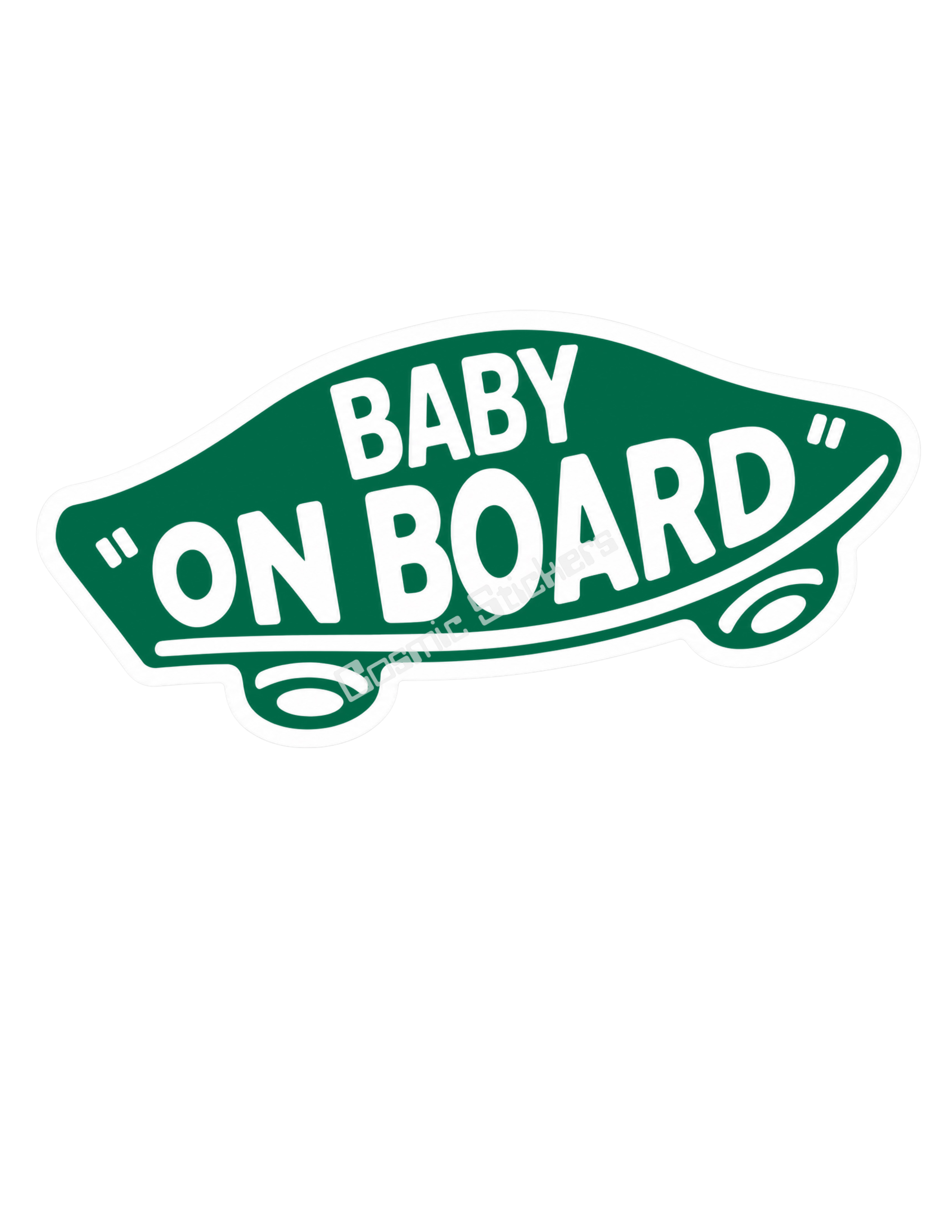 Baby On Board - Green Skateboard
